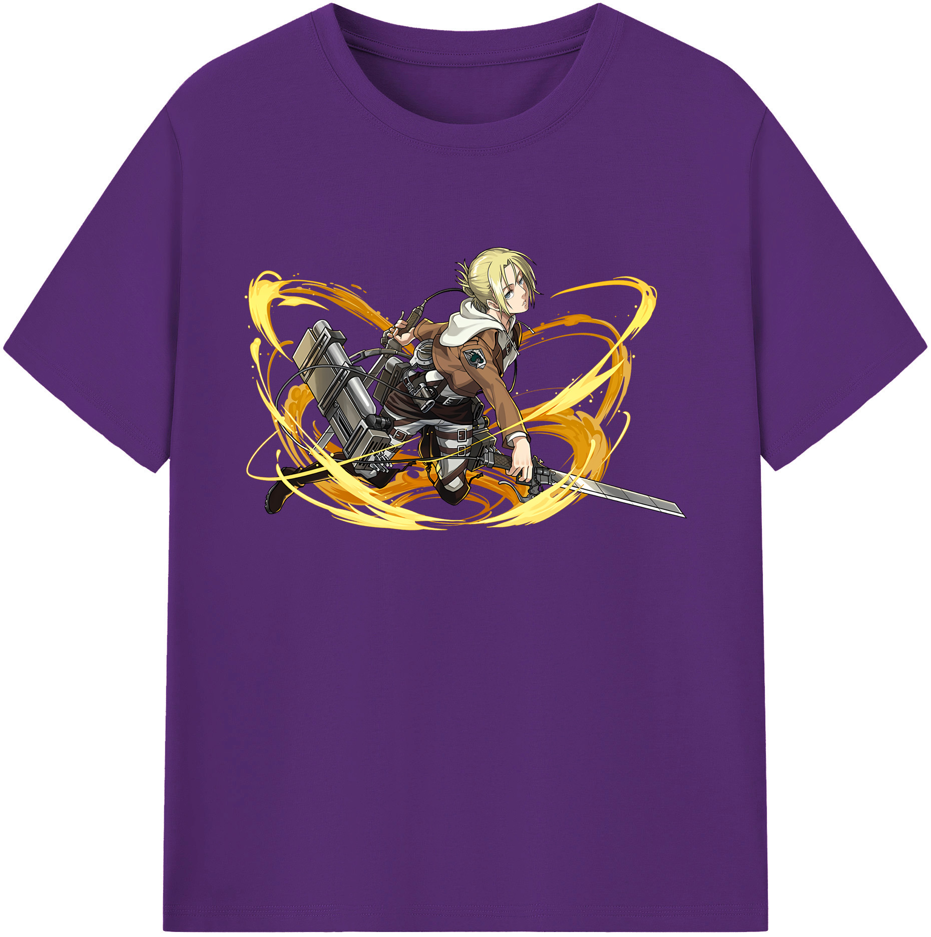 （画像用） 進撃の巨人 アニ・レオンハート Attack on Titan Annie Leonhart 綿100％ メンズ半袖Tシャツ｜肌触りやわらか＆通気性
