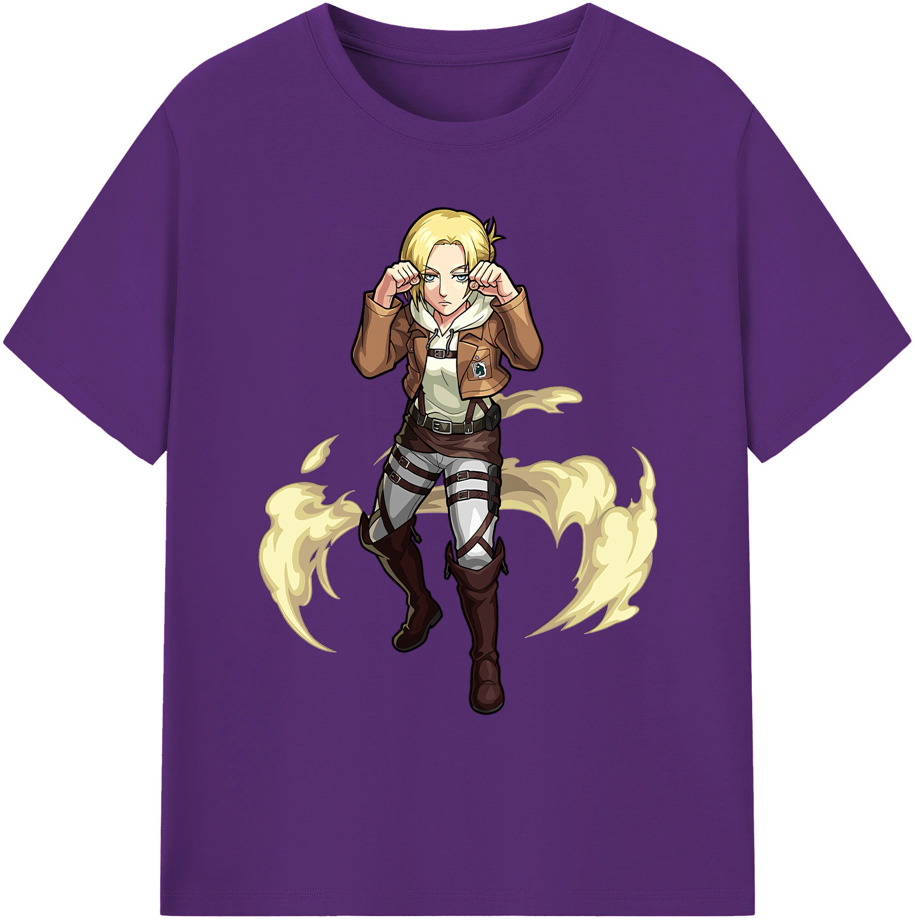 （画像用） 進撃の巨人 アニ・レオンハート Attack on Titan Annie Leonhart 綿100％ メンズ半袖Tシャツ｜肌触りやわらか＆通気性