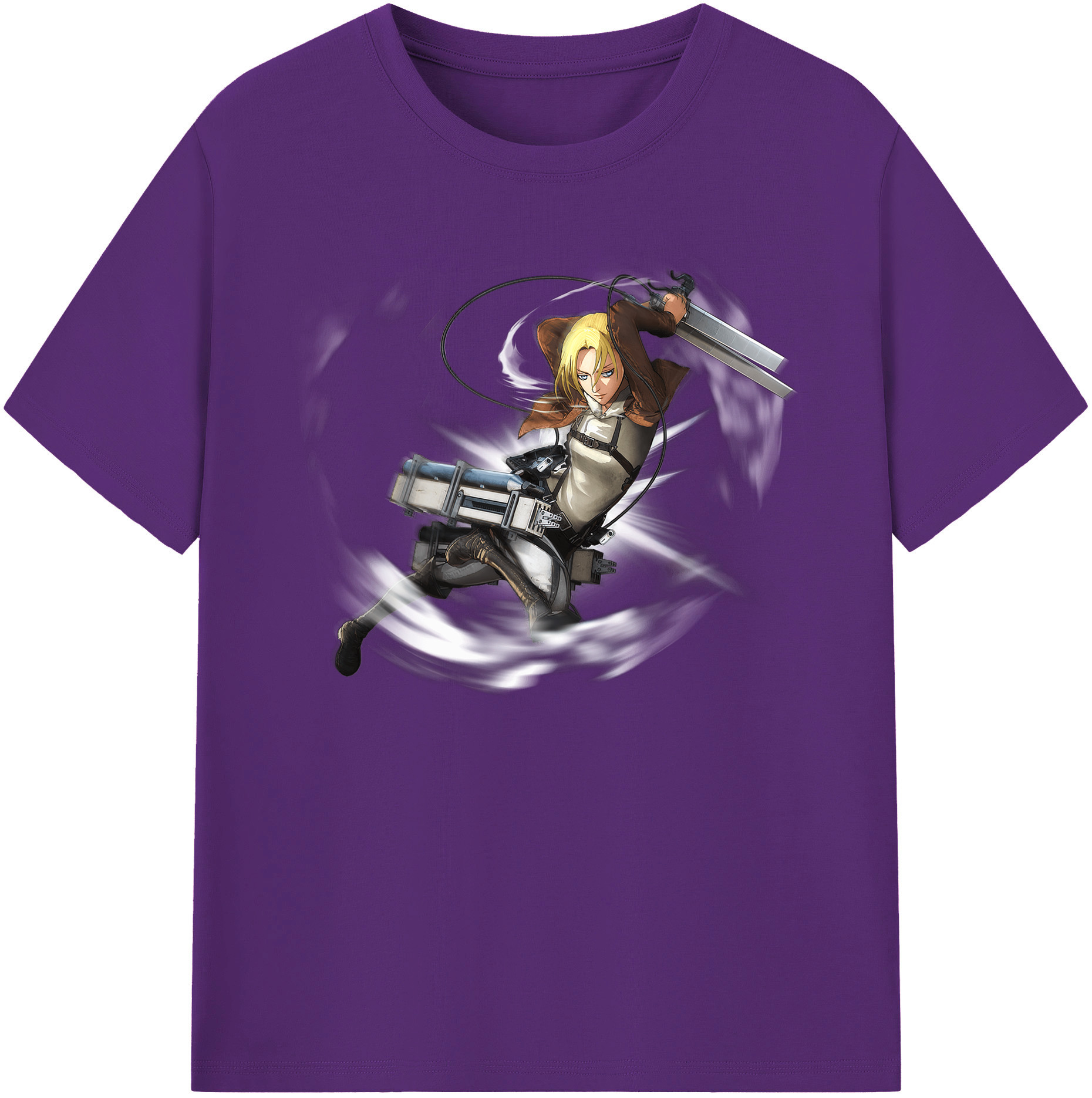 （画像用） 進撃の巨人 アニ・レオンハート Attack on Titan Annie Leonhart 綿100％ メンズ半袖Tシャツ｜肌触りやわらか＆通気性