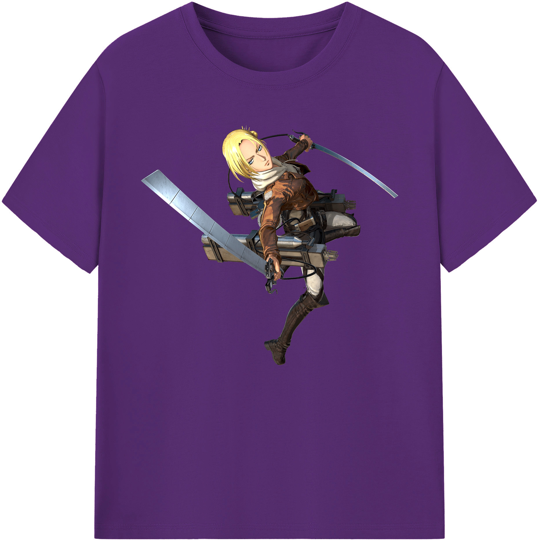 （画像用） 進撃の巨人 アニ・レオンハート Attack on Titan Annie Leonhart 綿100％ メンズ半袖Tシャツ｜肌触りやわらか＆通気性