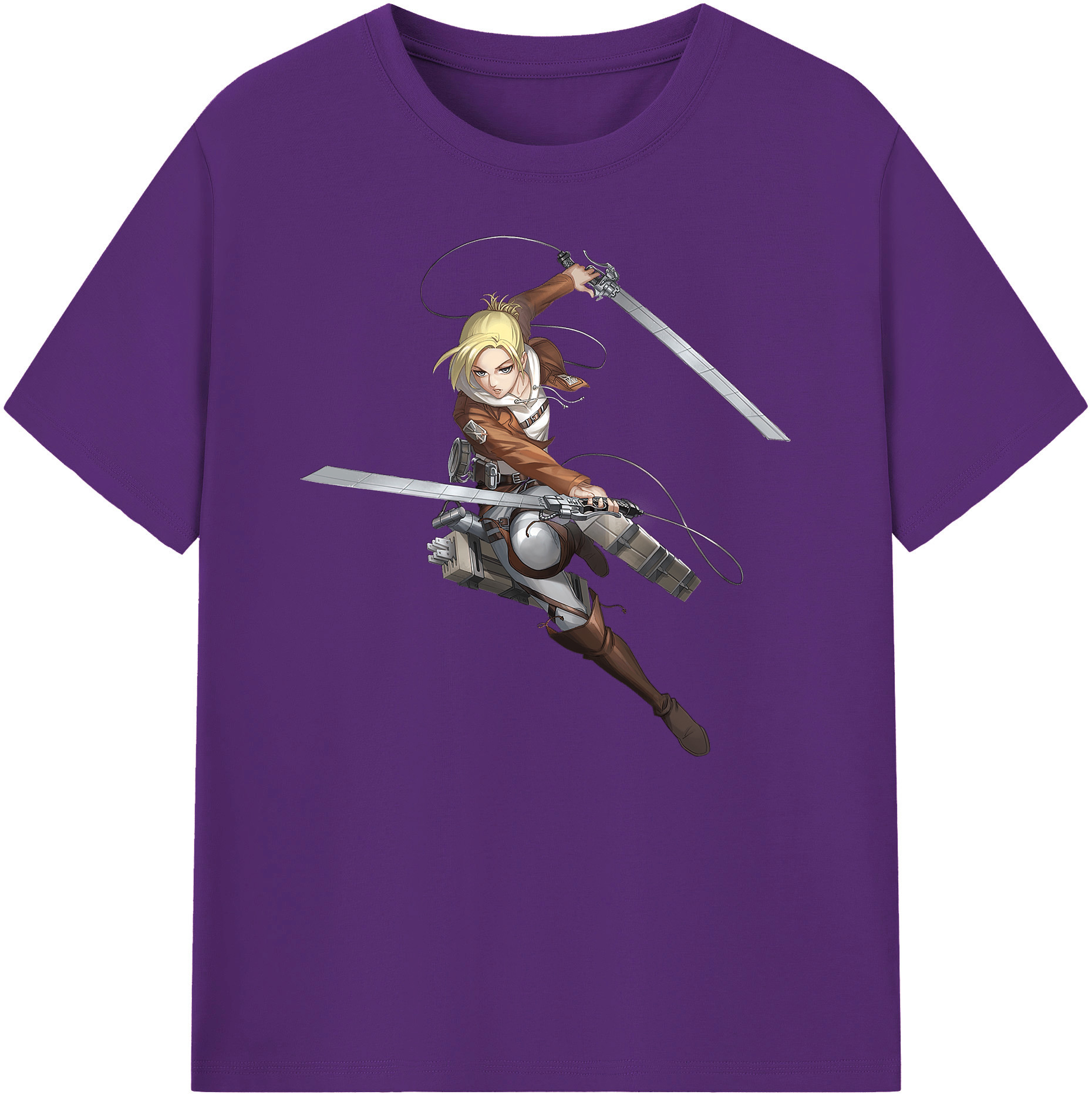 （画像用） 進撃の巨人 アニ・レオンハート Attack on Titan Annie Leonhart 綿100％ メンズ半袖Tシャツ｜肌触りやわらか＆通気性