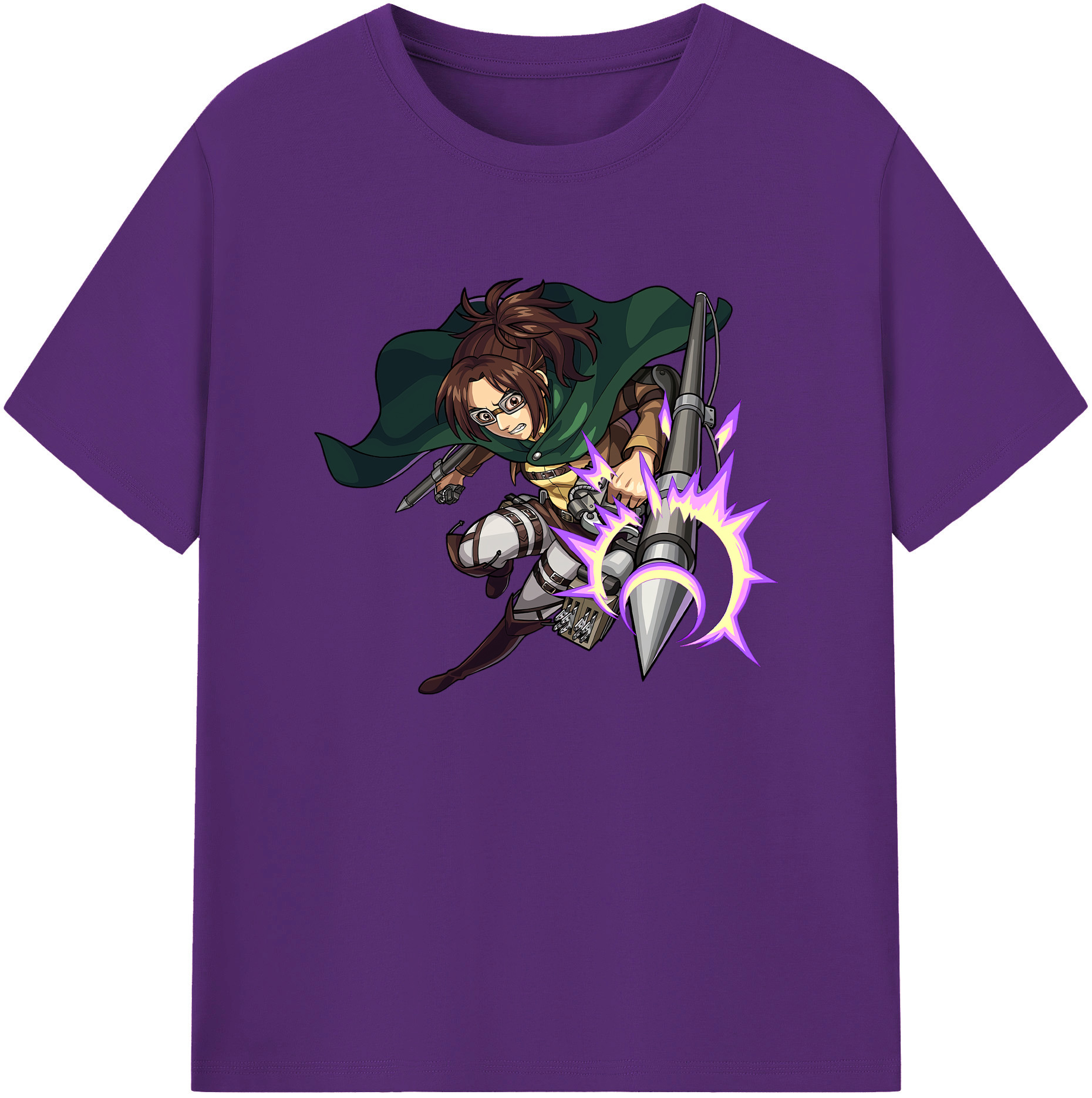 （画像用） 進撃の巨人 ハンジ·ゾエ Attack on Titan Hanji Zoe 綿100％ メンズ半袖Tシャツ｜肌触りやわらか＆通気性