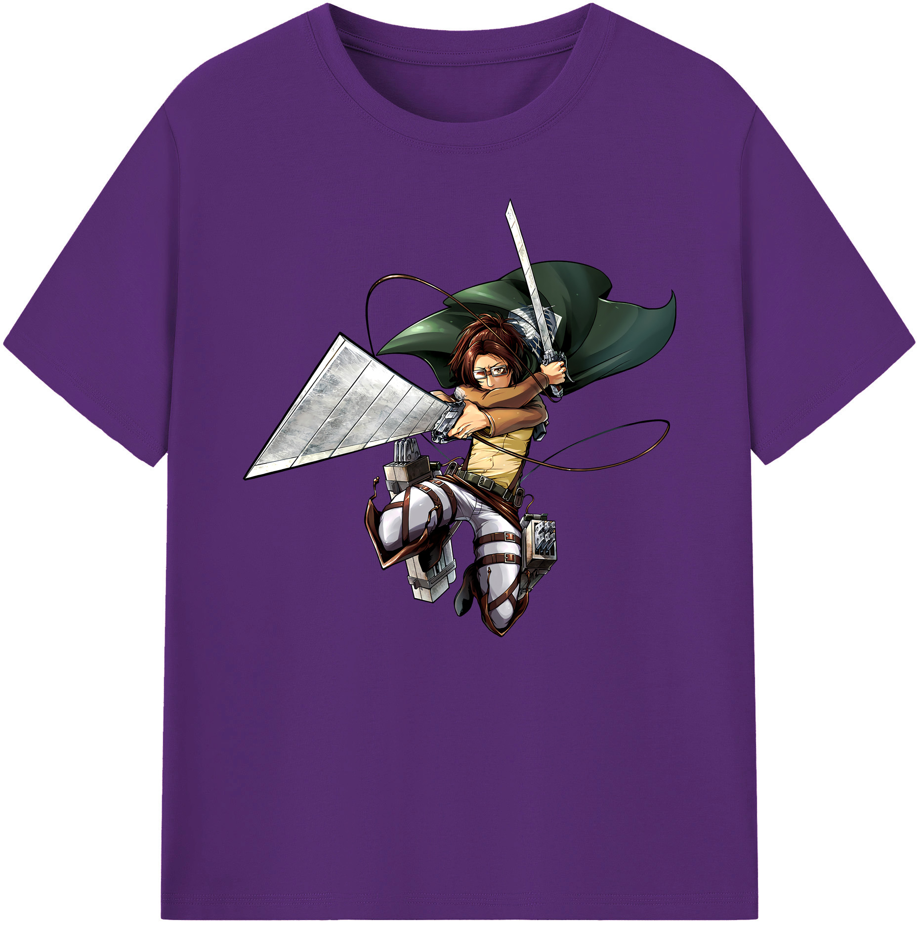 （画像用） 進撃の巨人 ハンジ·ゾエ Attack on Titan Hanji Zoe 綿100％ メンズ半袖Tシャツ｜肌触りやわらか＆通気性