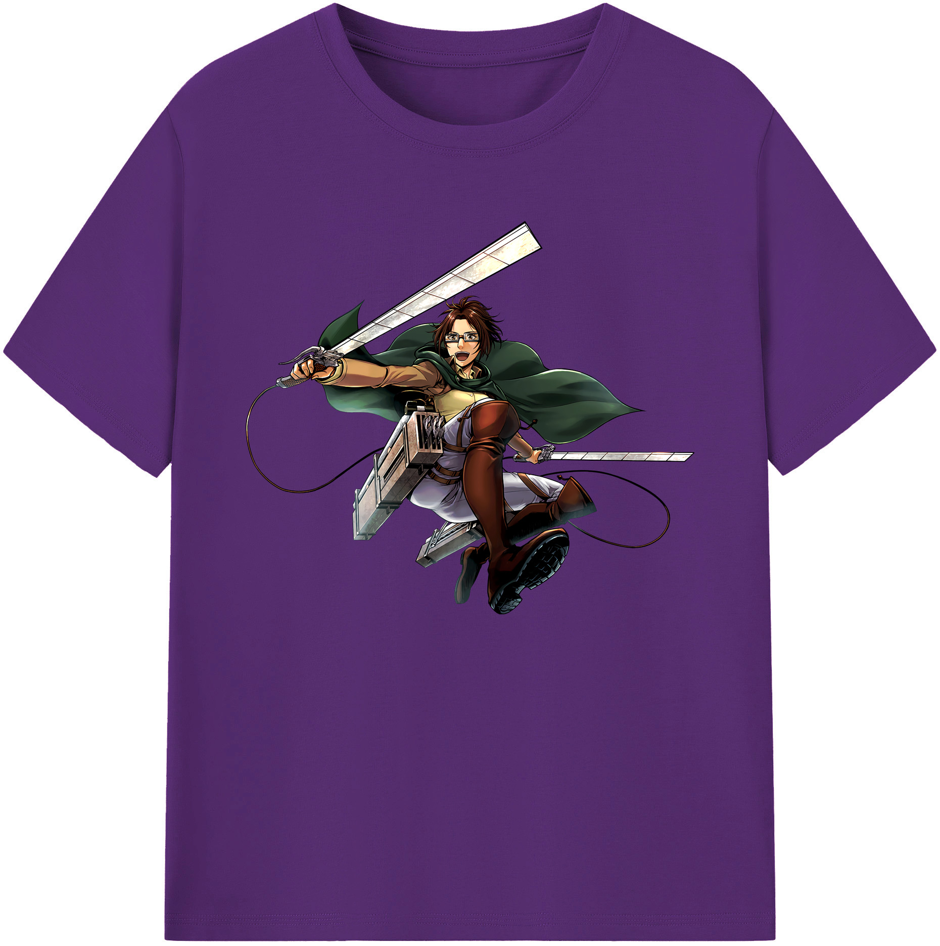 （画像用） 進撃の巨人 ハンジ·ゾエ Attack on Titan Hanji Zoe 綿100％ メンズ半袖Tシャツ｜肌触りやわらか＆通気性
