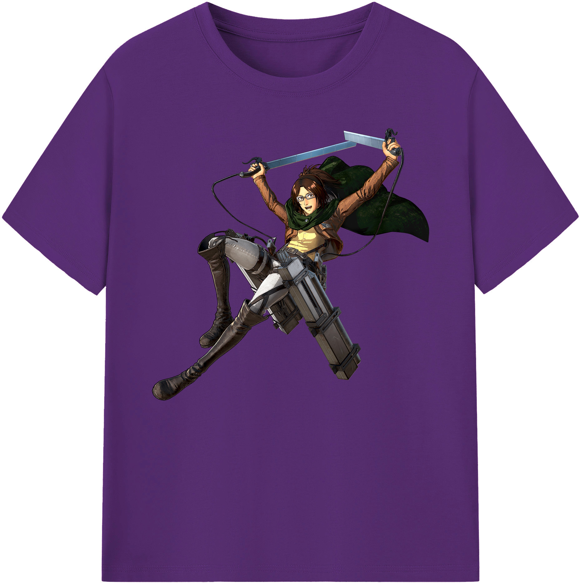 （画像用） 進撃の巨人 ハンジ·ゾエ Attack on Titan Hanji Zoe 綿100％ メンズ半袖Tシャツ｜肌触りやわらか＆通気性