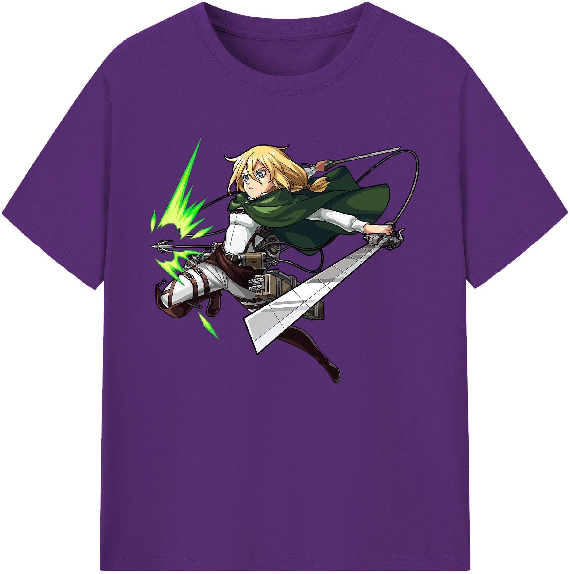 （画像用） 進撃の巨人 クリスタ·レンズ Attack on Titan Christa Lenz 綿100％ メンズ半袖Tシャツ｜肌触りやわらか＆通気性