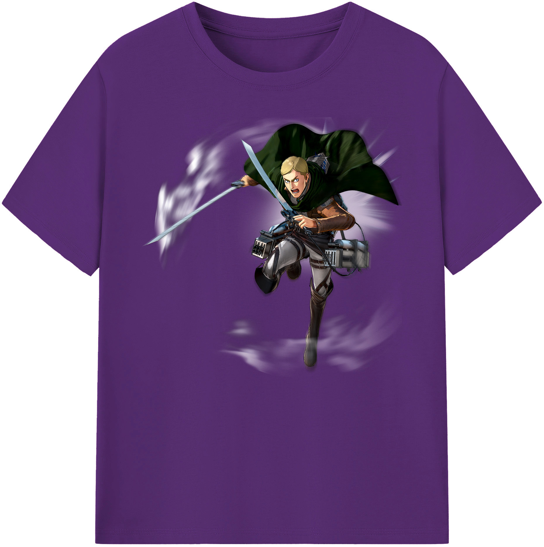（画像用） 進撃の巨人 エルヴィン・スミス Attack on Titan Erwin Smith 綿100％ メンズ半袖Tシャツ｜肌触りやわらか＆通気性