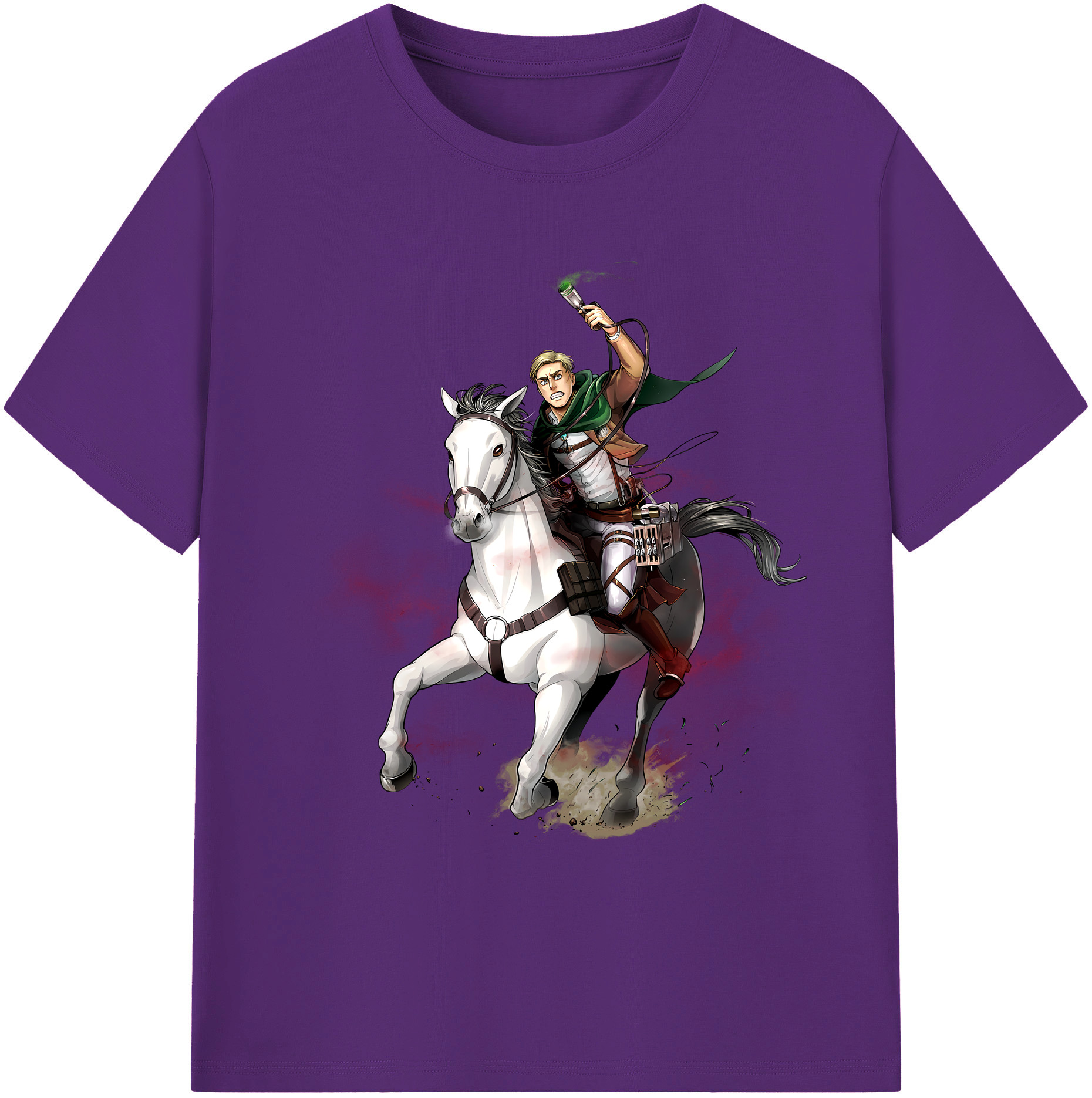 （画像用） 進撃の巨人 エルヴィン・スミス Attack on Titan Erwin Smith 綿100％ メンズ半袖Tシャツ｜肌触りやわらか＆通気性