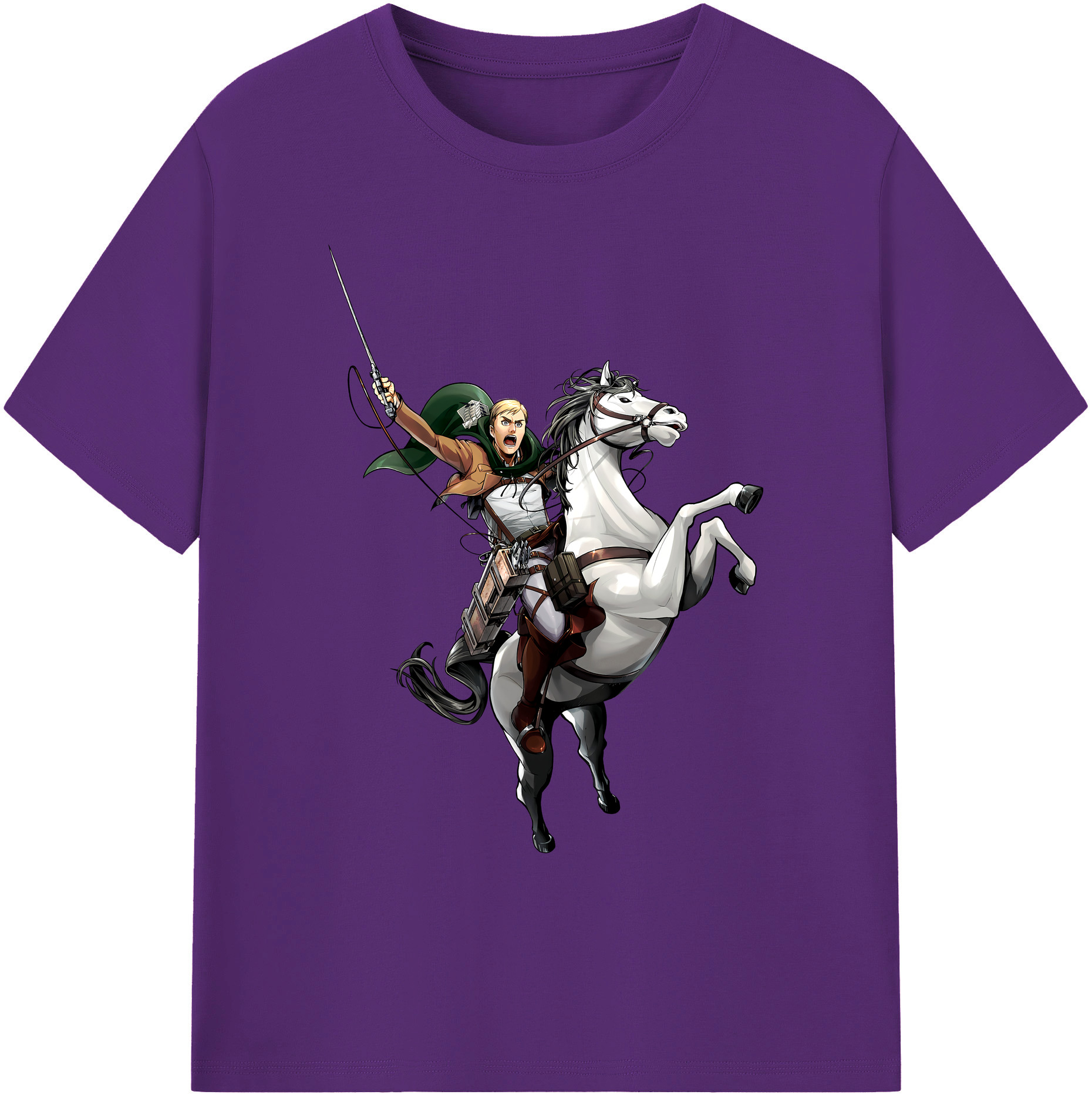 （画像用） 進撃の巨人 エルヴィン・スミス Attack on Titan Erwin Smith 綿100％ メンズ半袖Tシャツ｜肌触りやわらか＆通気性