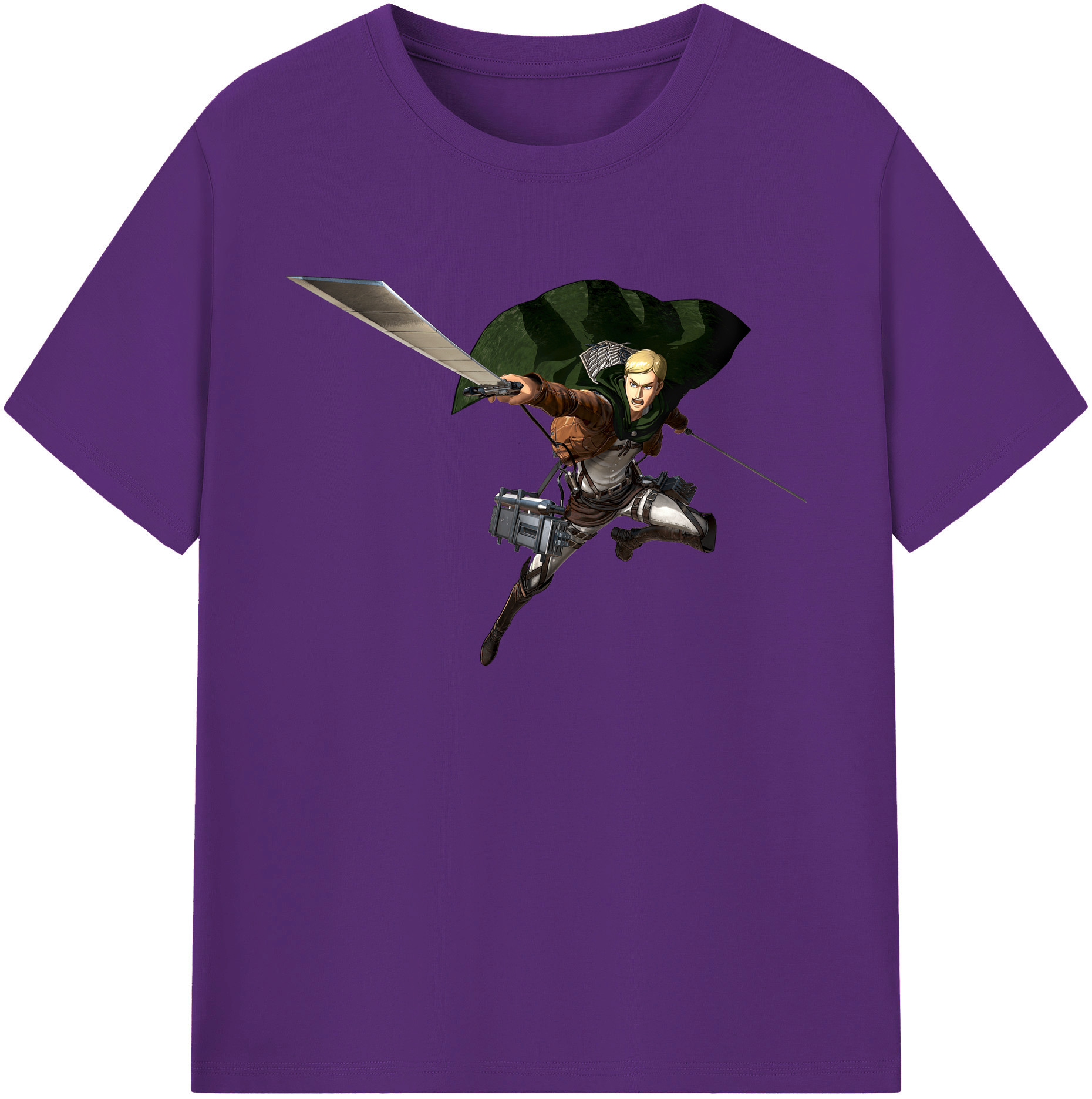 （画像用） 進撃の巨人 エルヴィン・スミス Attack on Titan Erwin Smith 綿100％ メンズ半袖Tシャツ｜肌触りやわらか＆通気性