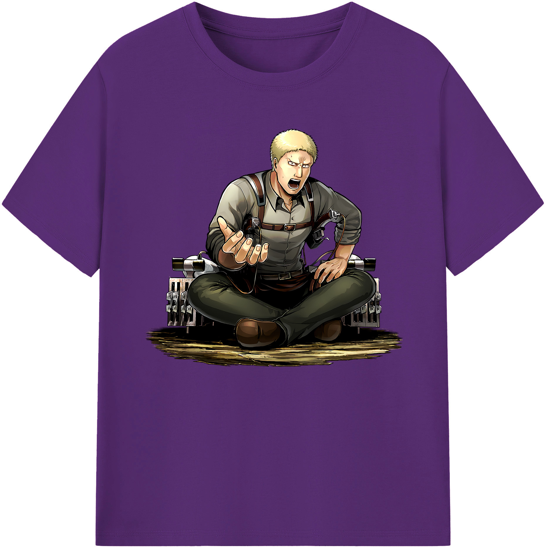 （画像用） 進撃の巨人 ライナー・ブラウン Attack on Titan Reiner Braun 綿100％ メンズ半袖Tシャツ｜肌触りやわらか＆通気性