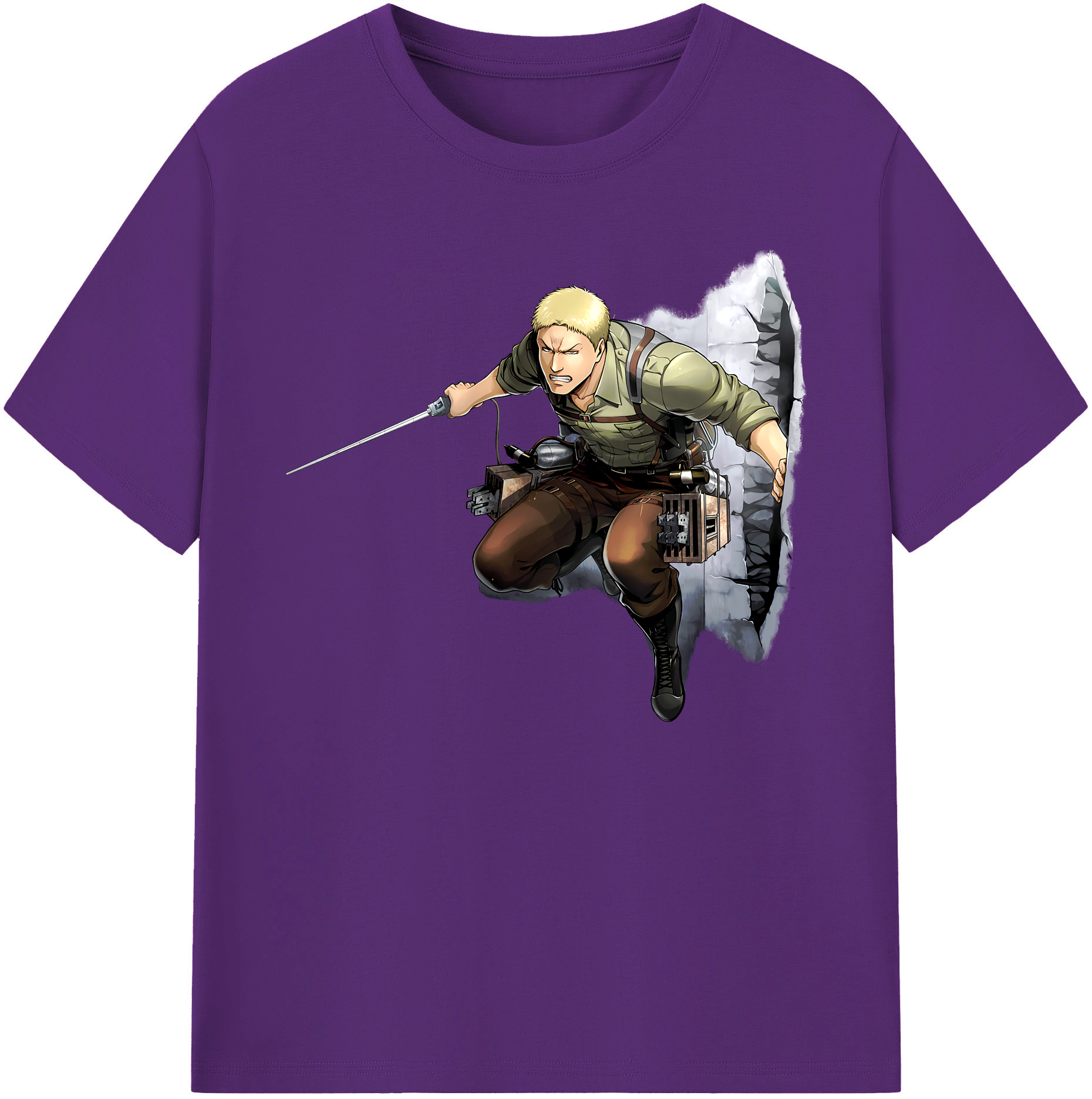 （画像用） 進撃の巨人 ライナー・ブラウン Attack on Titan Reiner Braun 綿100％ メンズ半袖Tシャツ｜肌触りやわらか＆通気性