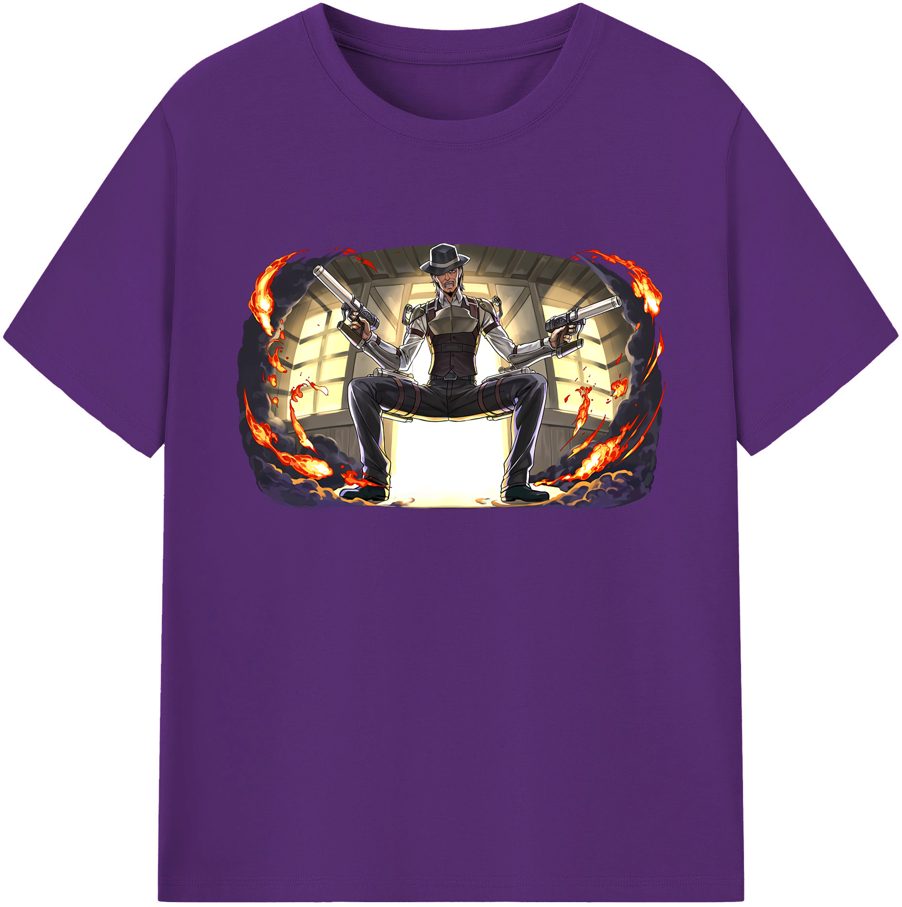 （画像用） 進撃の巨人 ケニー·アッカーマン Attack on Titan Kenny Ackerman 綿100％ メンズ半袖Tシャツ｜肌触りやわらか＆通気性