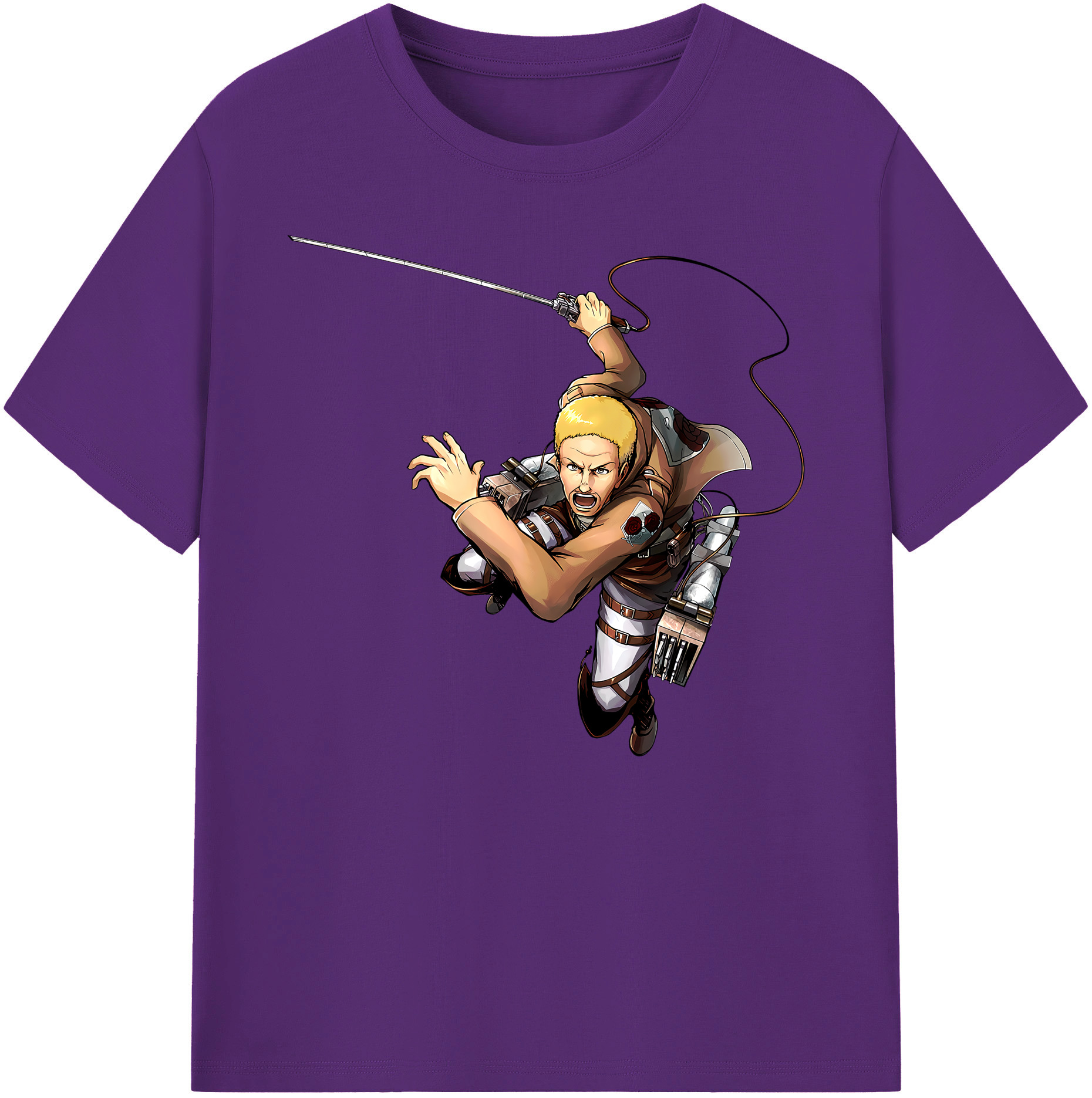 （画像用） 進撃の巨人 ハンネス Attack on Titan Hannes 綿100％ メンズ半袖Tシャツ｜肌触りやわらか＆通気性