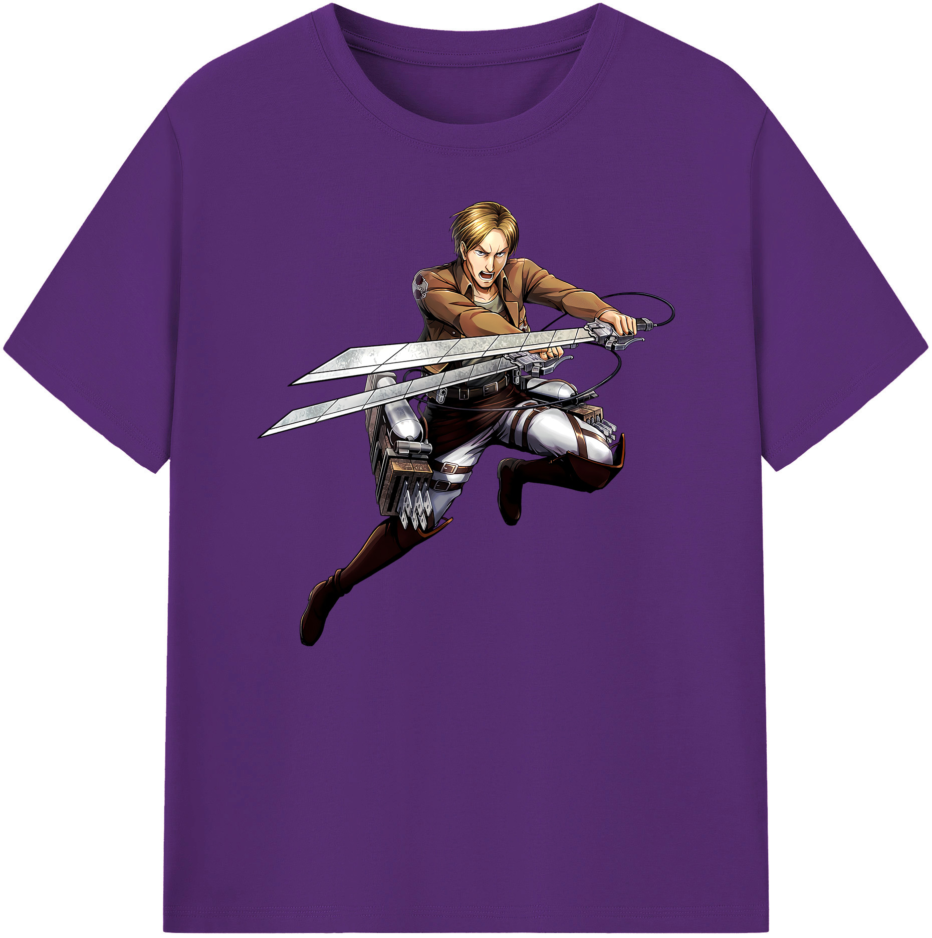 （画像用） 進撃の巨人 Attack on Titan 綿100％ メンズ半袖Tシャツ｜肌触りやわらか＆通気性