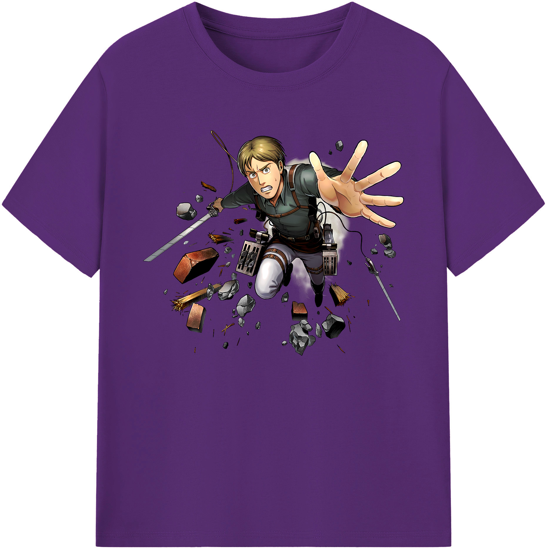 （画像用） 進撃の巨人 Attack on Titan 綿100％ メンズ半袖Tシャツ｜肌触りやわらか＆通気性