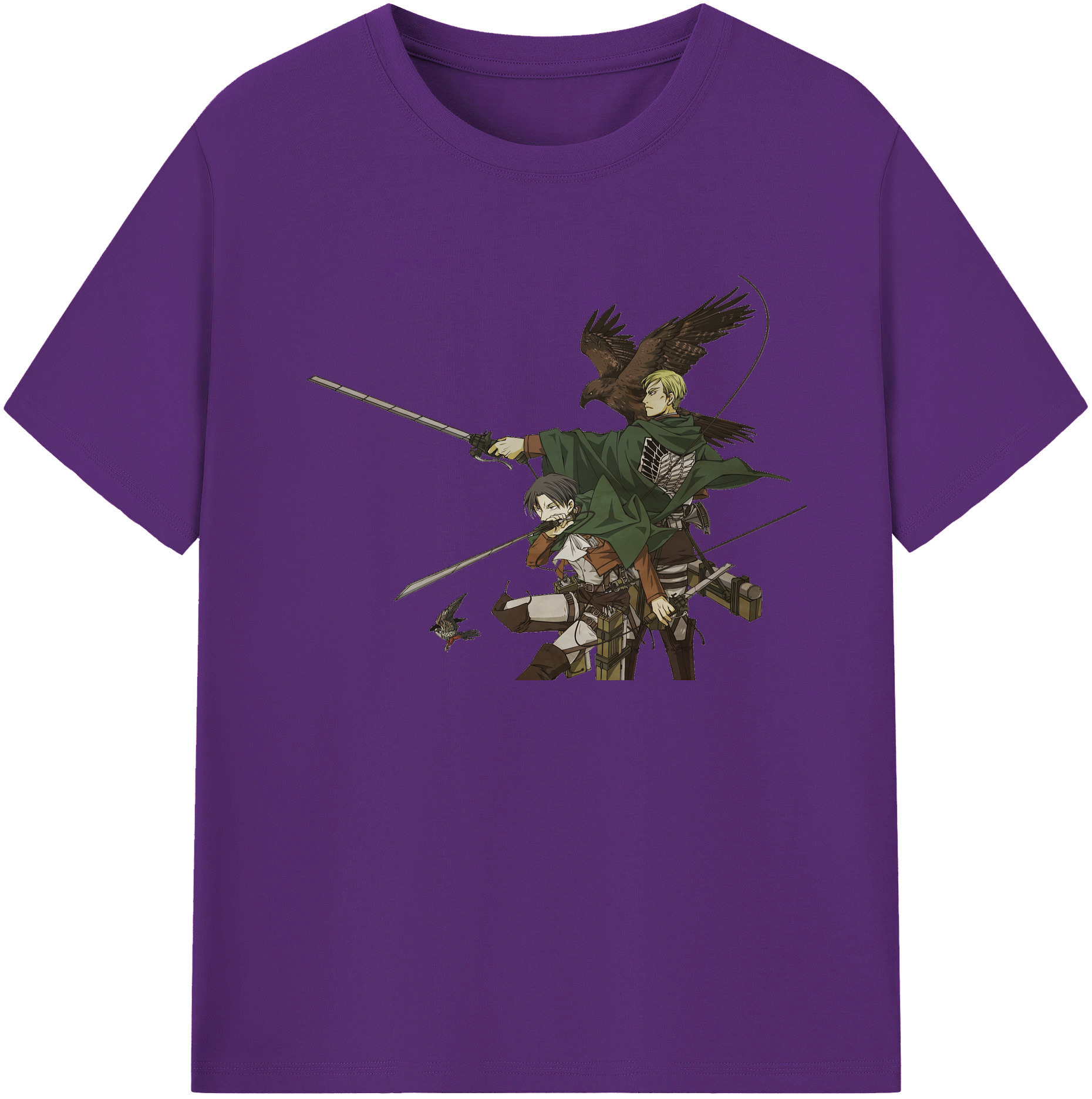 （画像用） 進撃の巨人 Attack on Titan 綿100％ メンズ半袖Tシャツ｜肌触りやわらか＆通気性