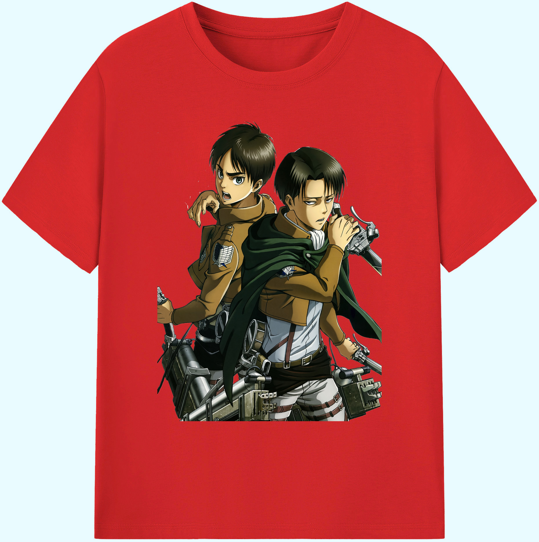 （画像用） 進撃の巨人 リヴァイ·アッカーマン Attack on Titan Levi Ackerman 綿100％ メンズ半袖Tシャツ｜肌触りやわらか＆通気性