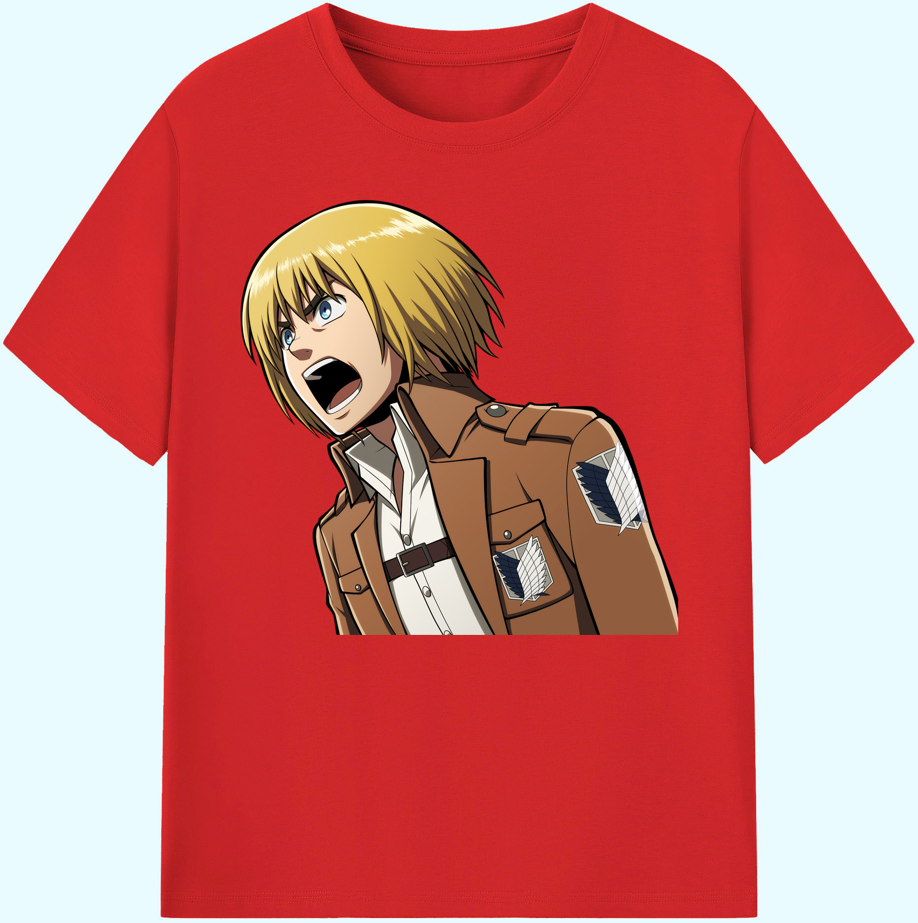 （画像用） 進撃の巨人 アルミン·アルレルト Attack on Titan Armin Arlert 綿100％ メンズ半袖Tシャツ｜肌触りやわらか＆通気性