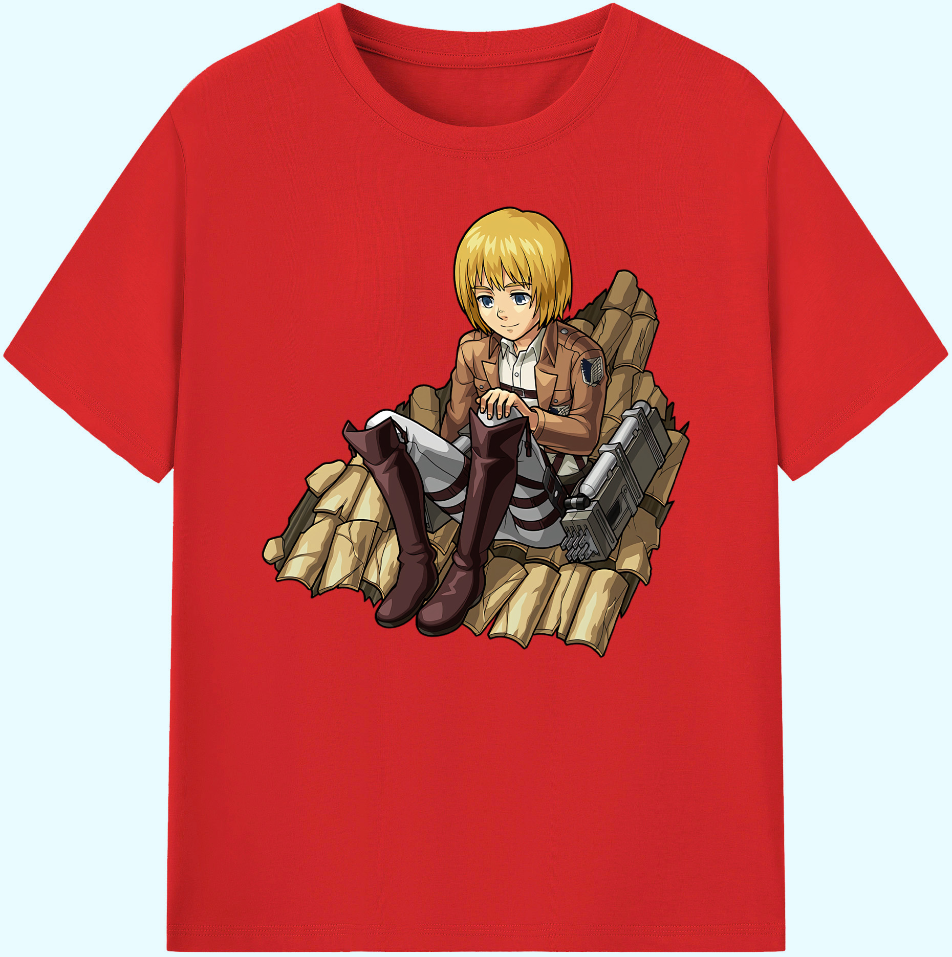 （画像用） 進撃の巨人 アルミン·アルレルト Attack on Titan Armin Arlert 綿100％ メンズ半袖Tシャツ｜肌触りやわらか＆通気性