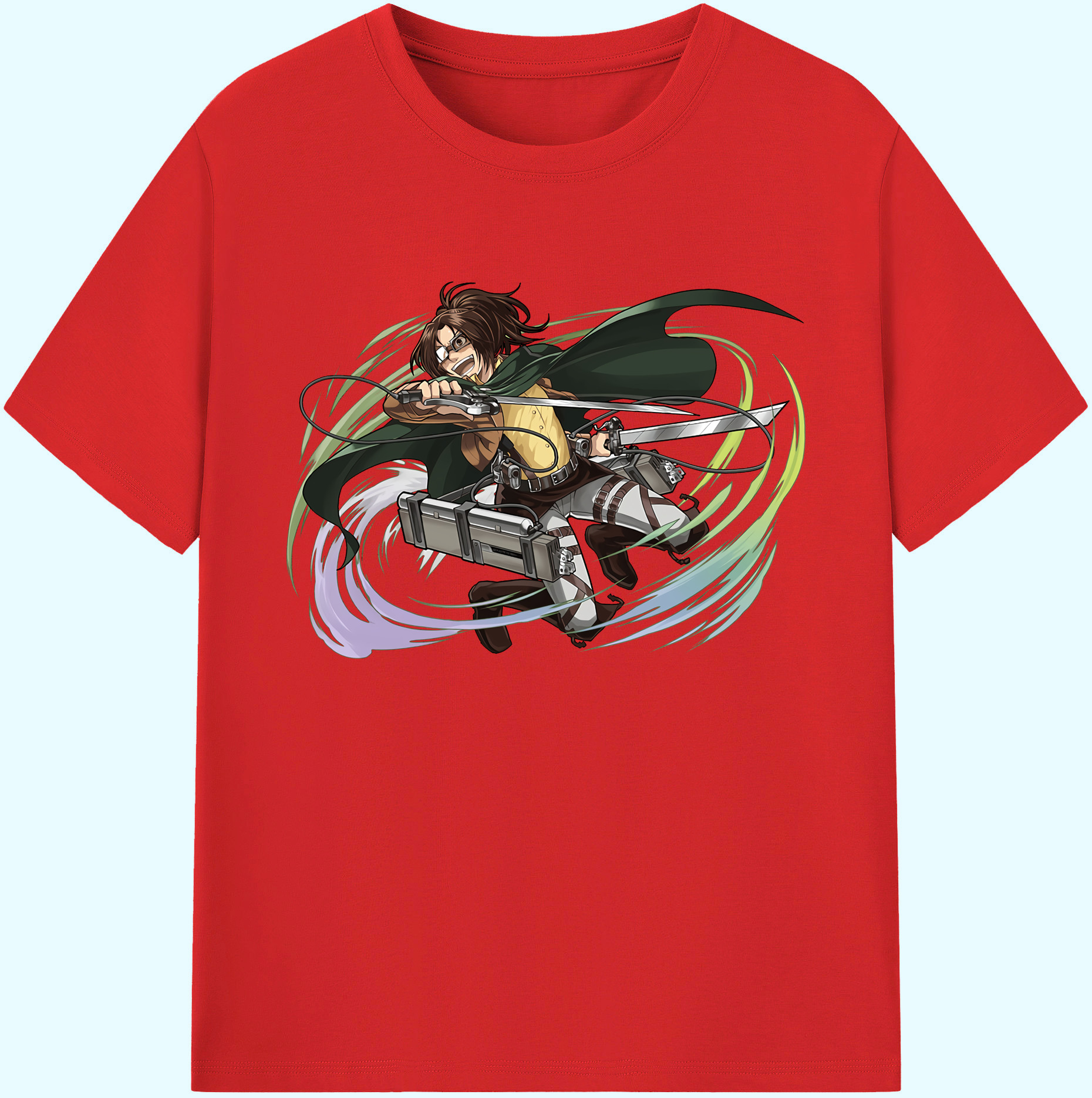 （画像用） 進撃の巨人 ハンジ·ゾエ Attack on Titan Hanji Zoe 綿100％ メンズ半袖Tシャツ｜肌触りやわらか＆通気性