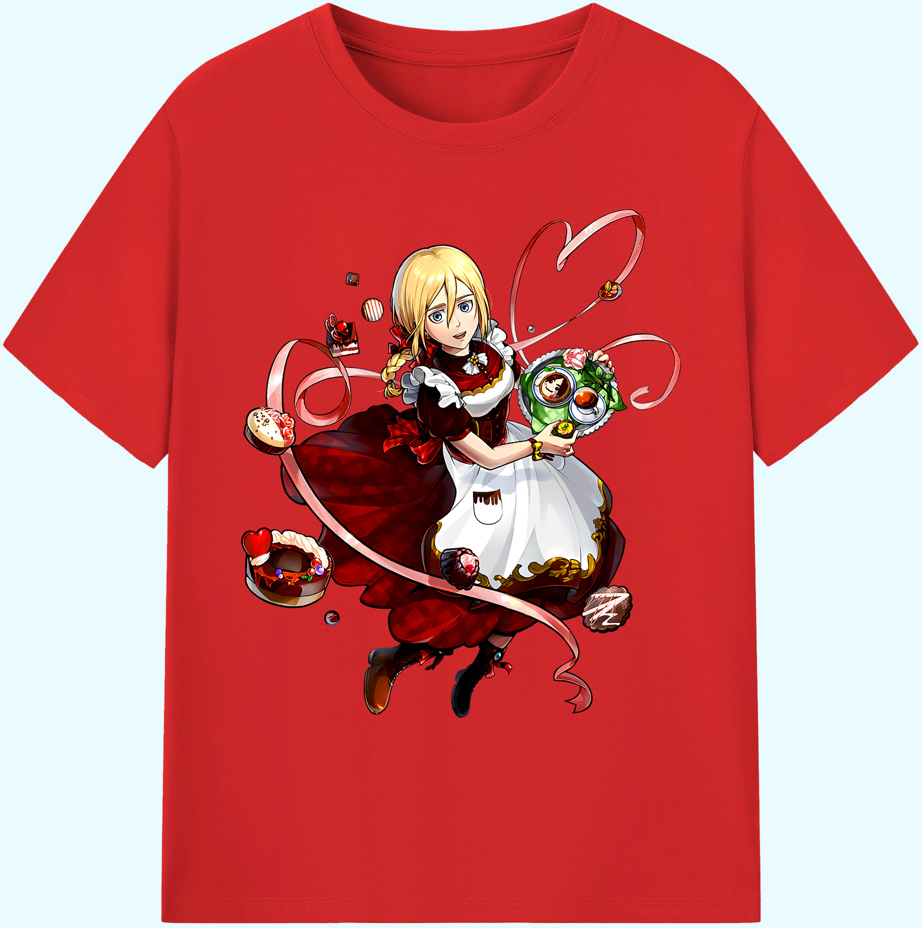 （画像用） 進撃の巨人 クリスタ·レンズ Attack on Titan Christa Lenz 綿100％ メンズ半袖Tシャツ｜肌触りやわらか＆通気性