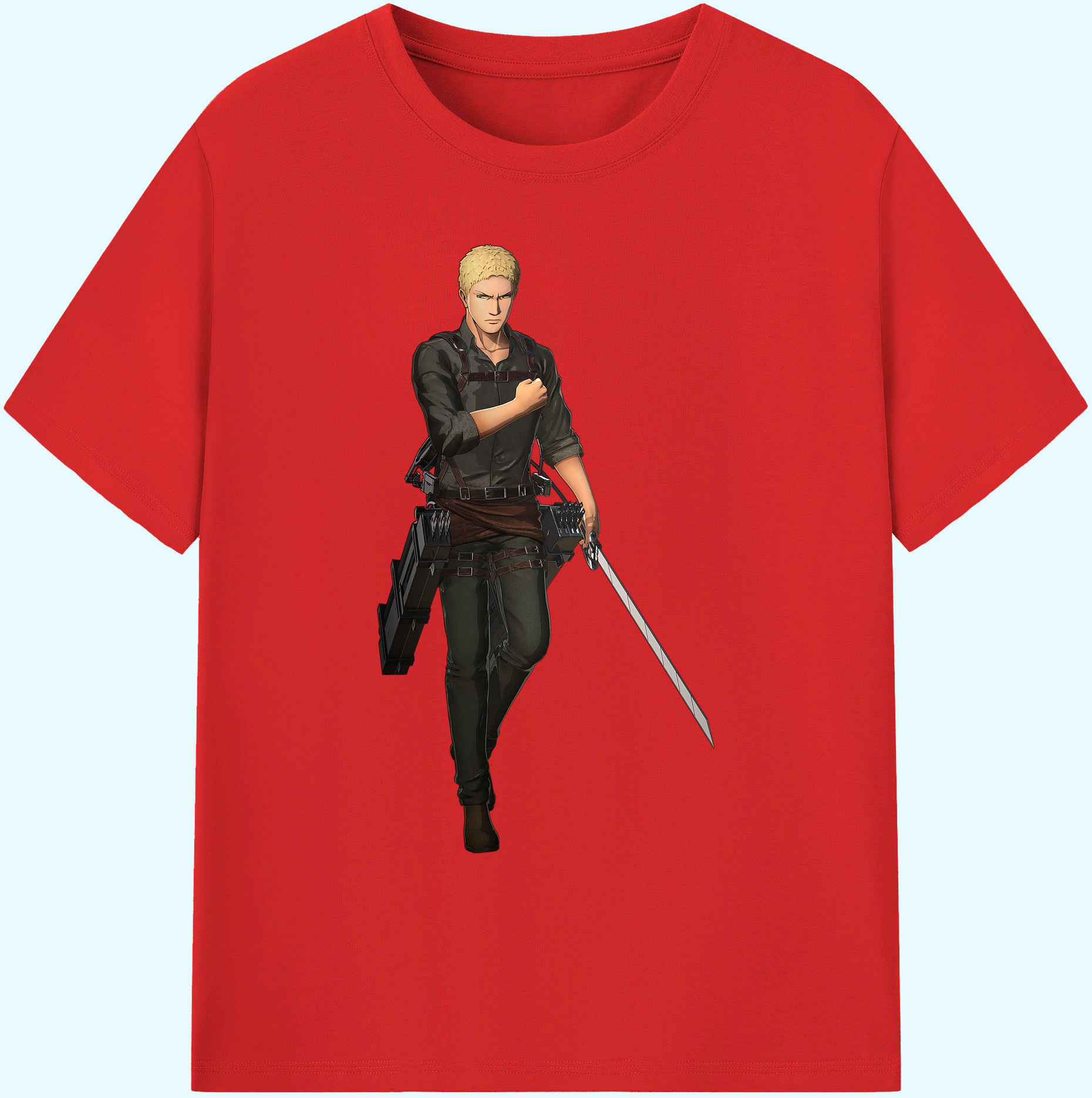 （画像用） 進撃の巨人 ライナー・ブラウン Attack on Titan Reiner Braun 綿100％ メンズ半袖Tシャツ｜肌触りやわらか＆通気性