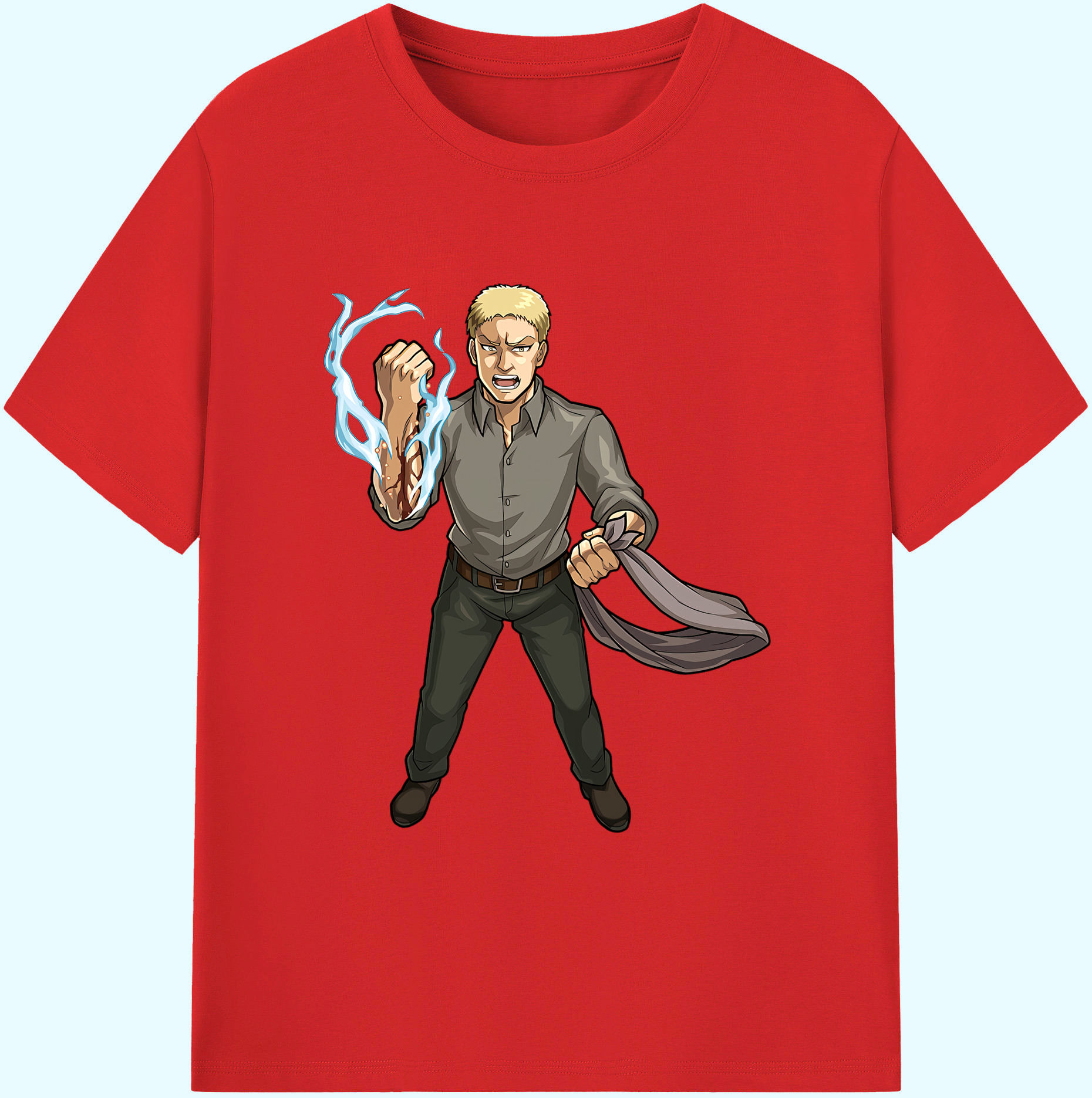 （画像用） 進撃の巨人 ライナー・ブラウン Attack on Titan Reiner Braun 綿100％ メンズ半袖Tシャツ｜肌触りやわらか＆通気性