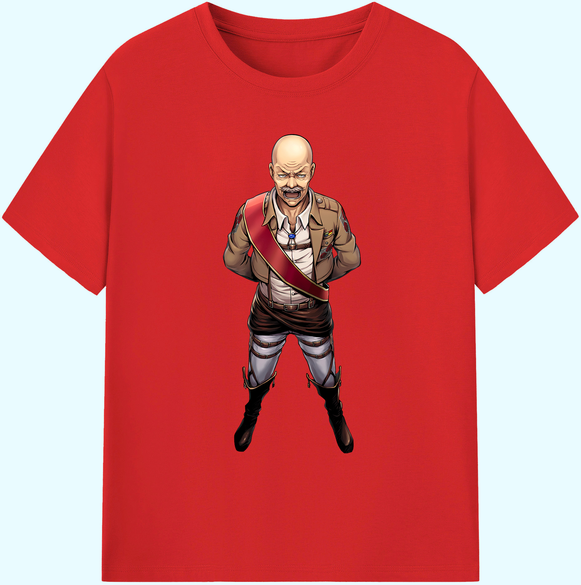 （画像用） 進撃の巨人 ドット·ピクシス Attack on Titan Dot Pixis 綿100％ メンズ半袖Tシャツ｜肌触りやわらか＆通気性