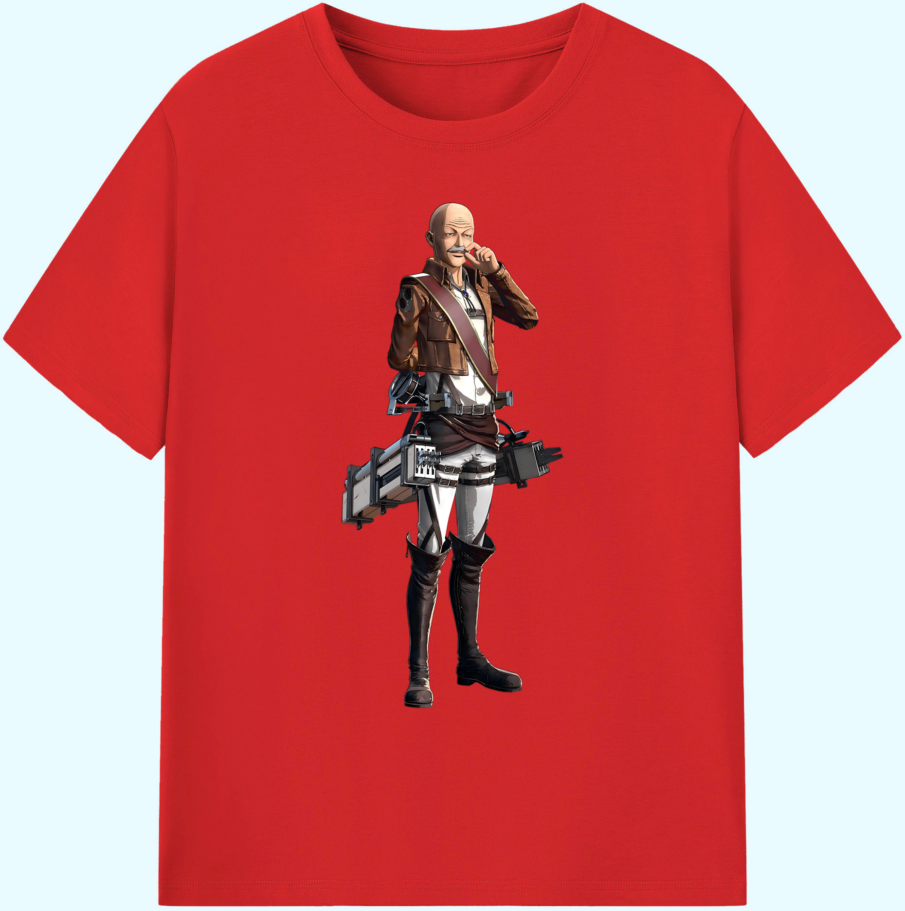（画像用） 進撃の巨人 ドット·ピクシス Attack on Titan Dot Pixis 綿100％ メンズ半袖Tシャツ｜肌触りやわらか＆通気性