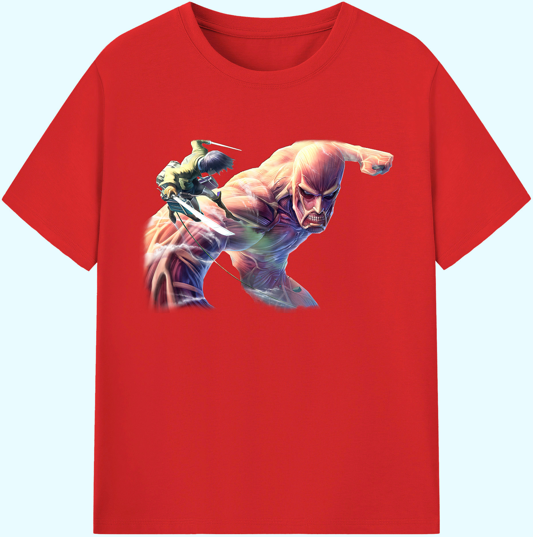 （画像用） 進撃の巨人 Attack on Titan 綿100％ メンズ半袖Tシャツ｜肌触りやわらか＆通気性
