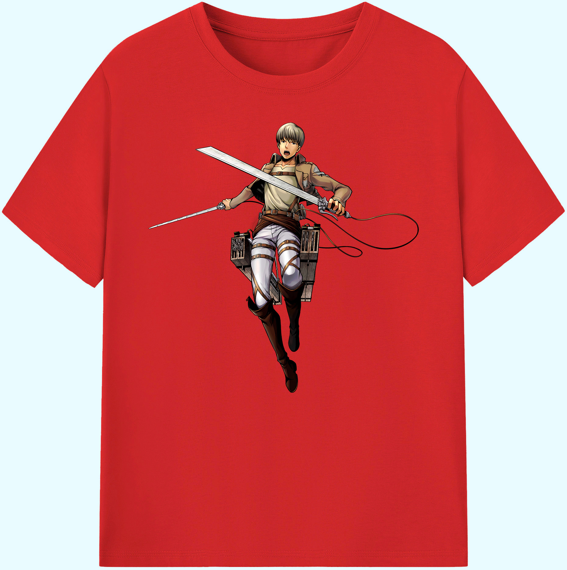 （画像用） 進撃の巨人 Attack on Titan 綿100％ メンズ半袖Tシャツ｜肌触りやわらか＆通気性