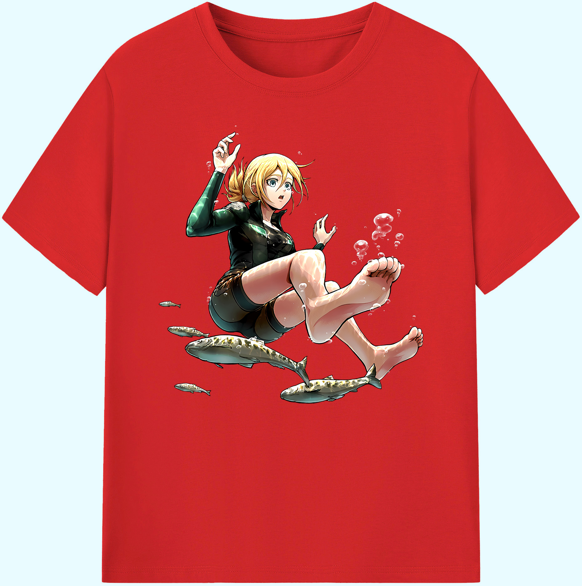 （画像用） 進撃の巨人 クリスタ·レンズ Attack on Titan Christa Lenz 綿100％ メンズ半袖Tシャツ｜肌触りやわらか＆通気性