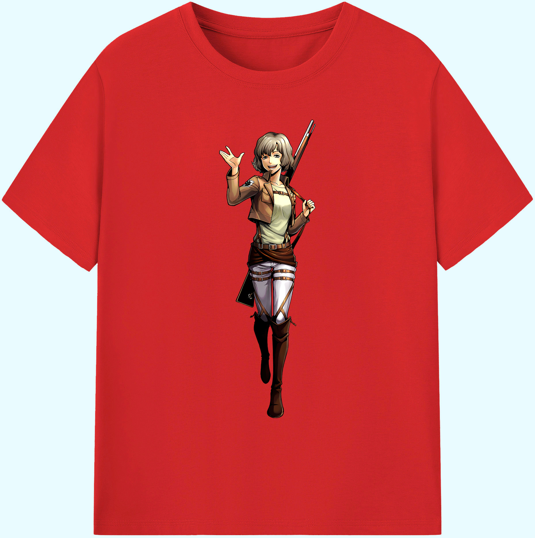 （画像用） 進撃の巨人 ヒツチ Attack on Titan Hitch 綿100％ メンズ半袖Tシャツ｜肌触りやわらか＆通気性