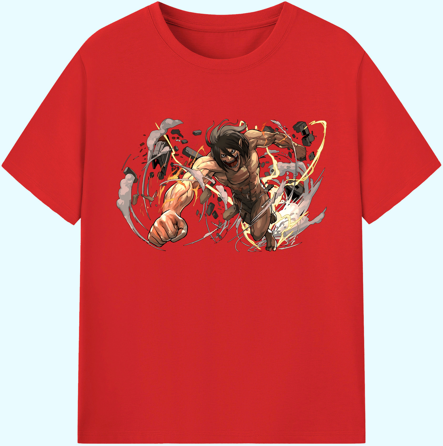 （画像用） 進撃の巨人 Attack on Titan 綿100％ メンズ半袖Tシャツ｜肌触りやわらか＆通気性