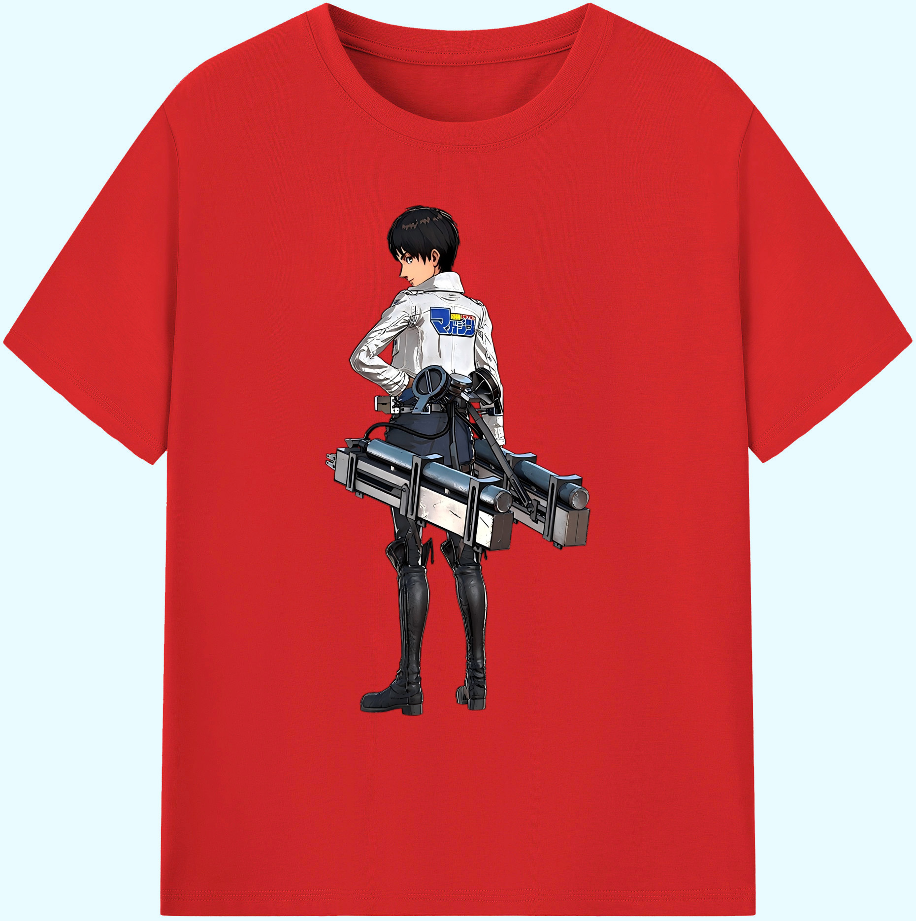 （画像用） 進撃の巨人 エレン･イェーガー Attack on Titan Eren Jäger 綿100％ メンズ半袖Tシャツ｜肌触りやわらか＆通気性