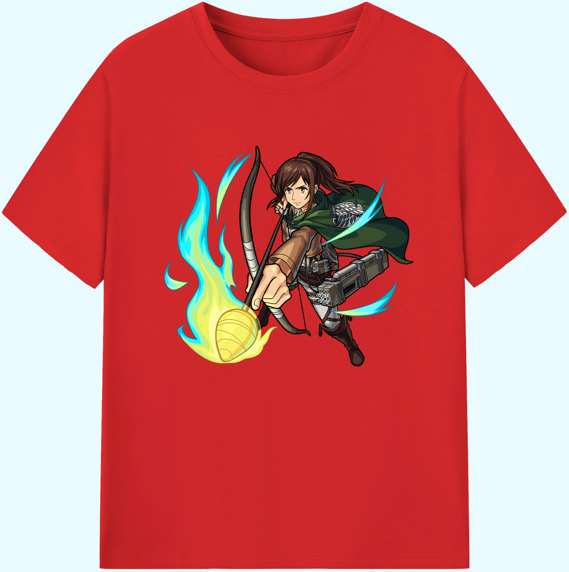 （画像用） 進撃の巨人 サシャ·ブラウス Attack on Titan Sasha Blaus 綿100％ メンズ半袖Tシャツ｜肌触りやわらか＆通気性