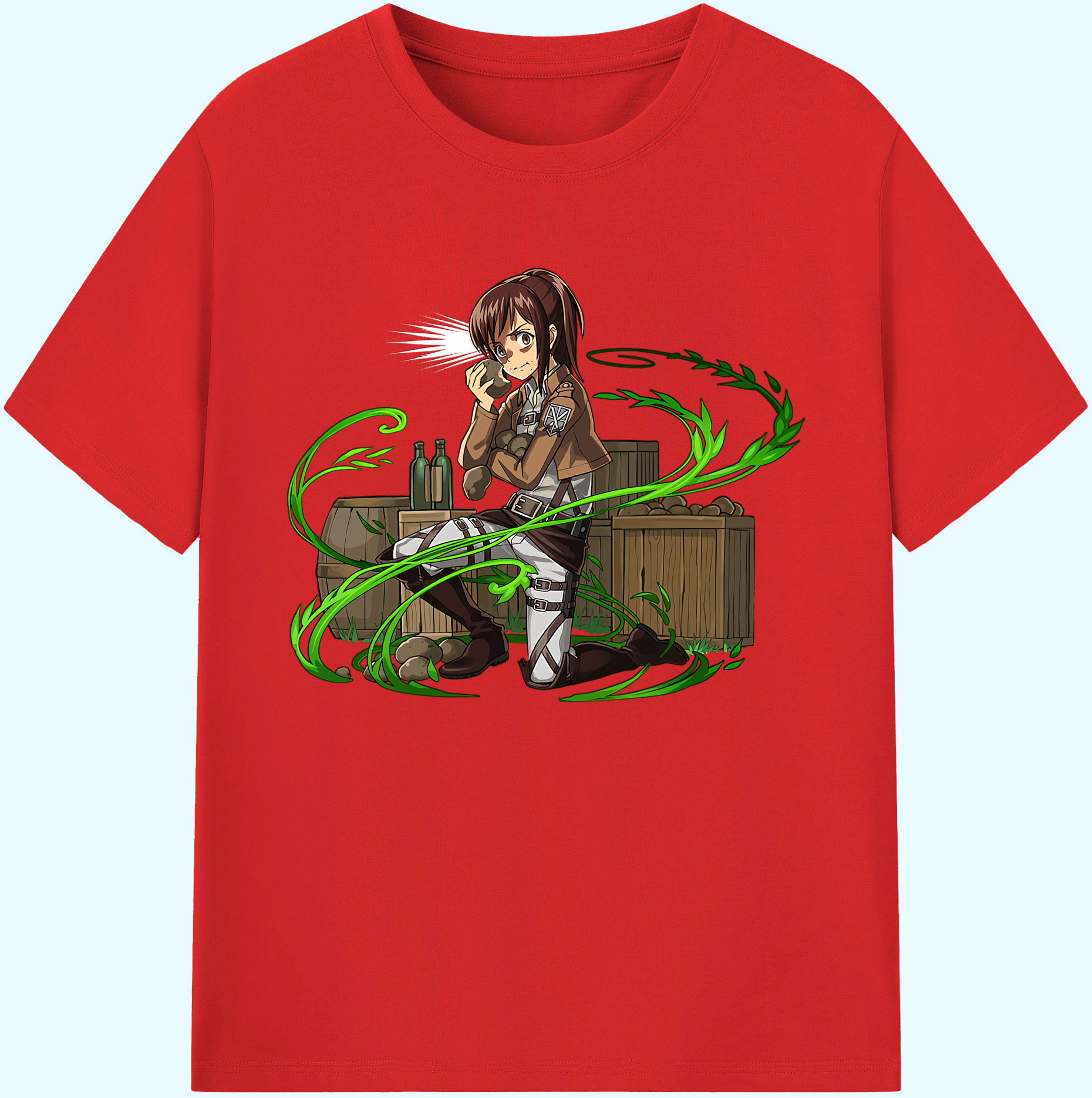 （画像用） 進撃の巨人 サシャ·ブラウス Attack on Titan Sasha Blaus 綿100％ メンズ半袖Tシャツ｜肌触りやわらか＆通気性