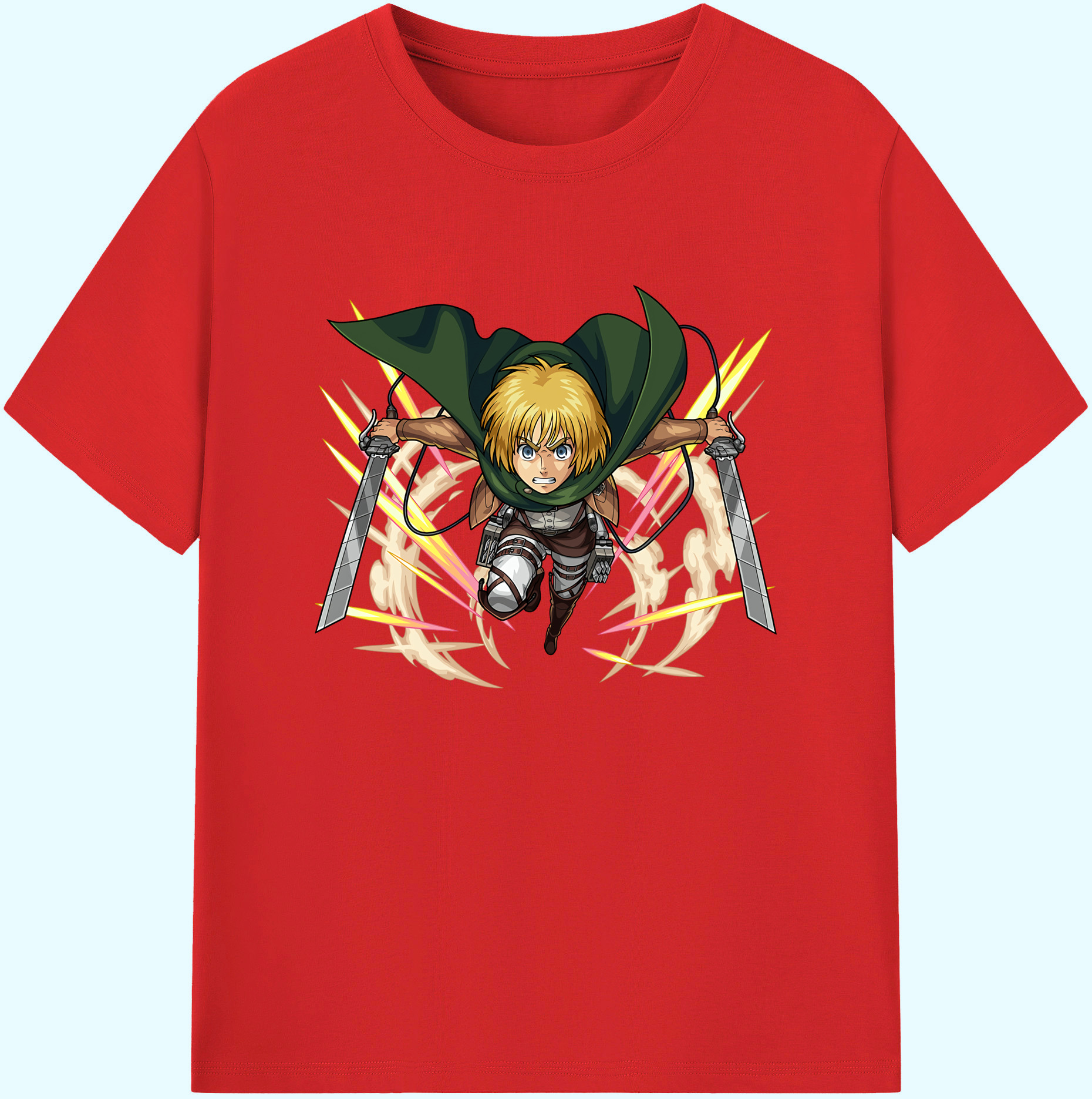 （画像用） 進撃の巨人 アルミン·アルレルト Attack on Titan Armin Arlert 綿100％ メンズ半袖Tシャツ｜肌触りやわらか＆通気性