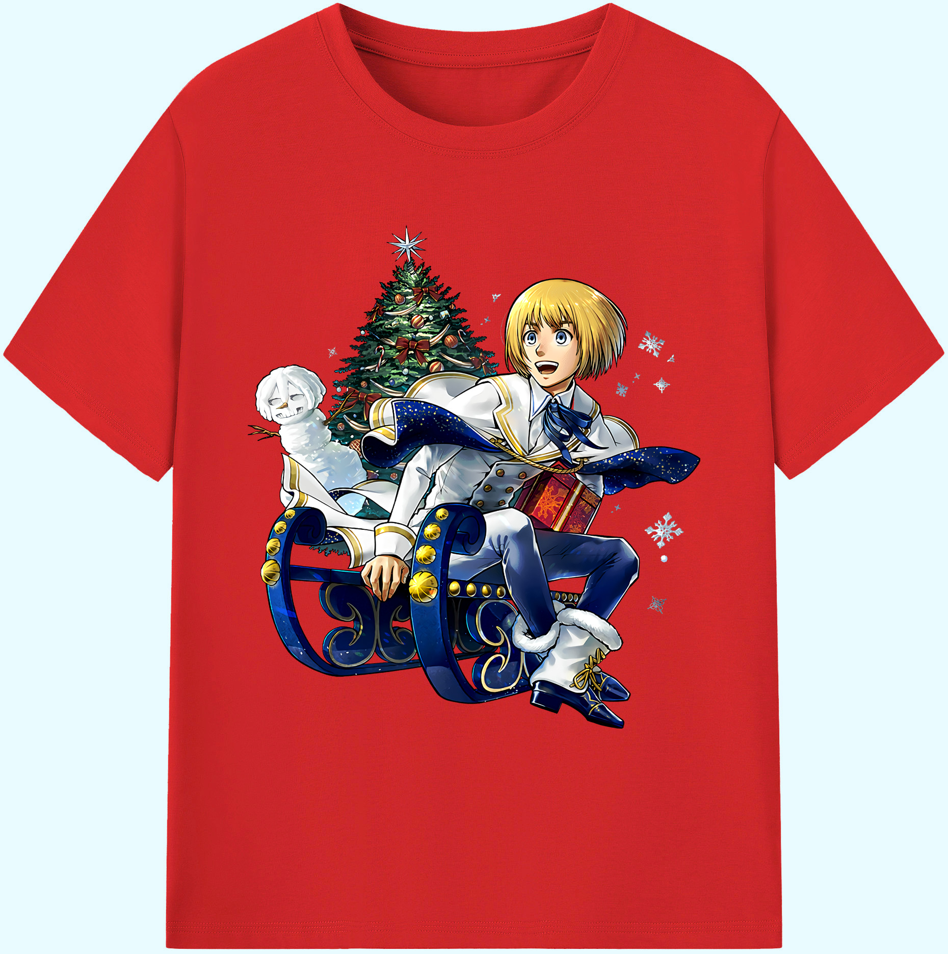 （画像用） 進撃の巨人 アルミン·アルレルト Attack on Titan Armin Arlert 綿100％ メンズ半袖Tシャツ｜肌触りやわらか＆通気性