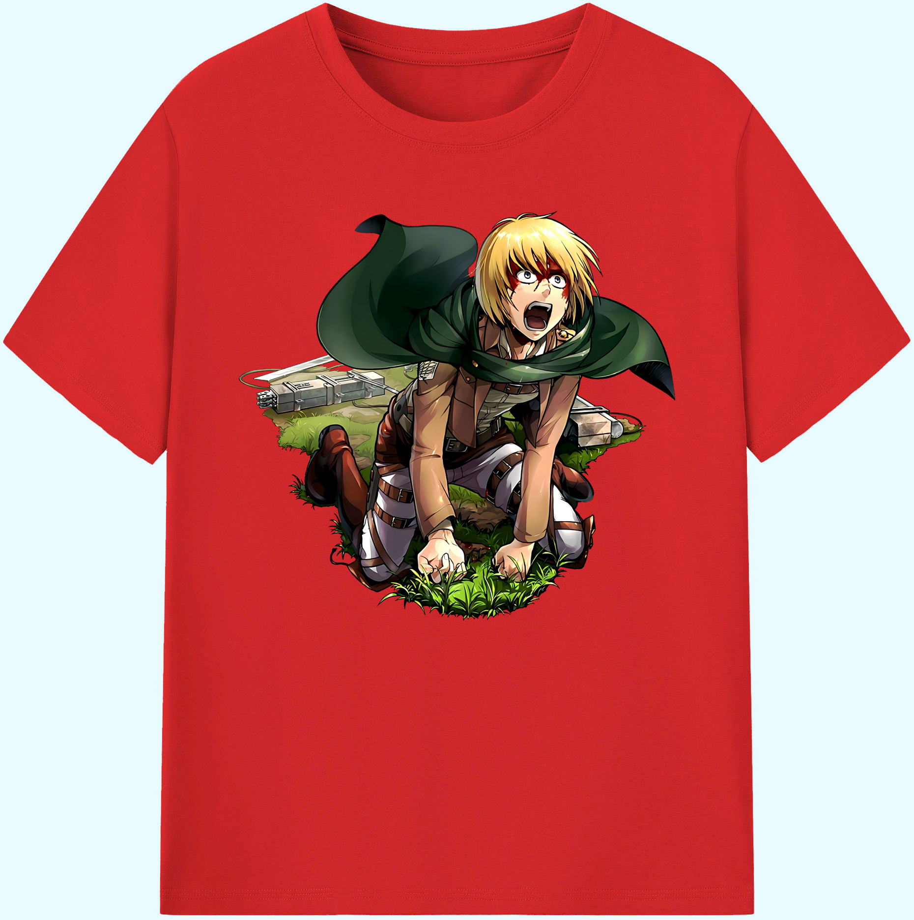 （画像用） 進撃の巨人 アルミン·アルレルト Attack on Titan Armin Arlert 綿100％ メンズ半袖Tシャツ｜肌触りやわらか＆通気性