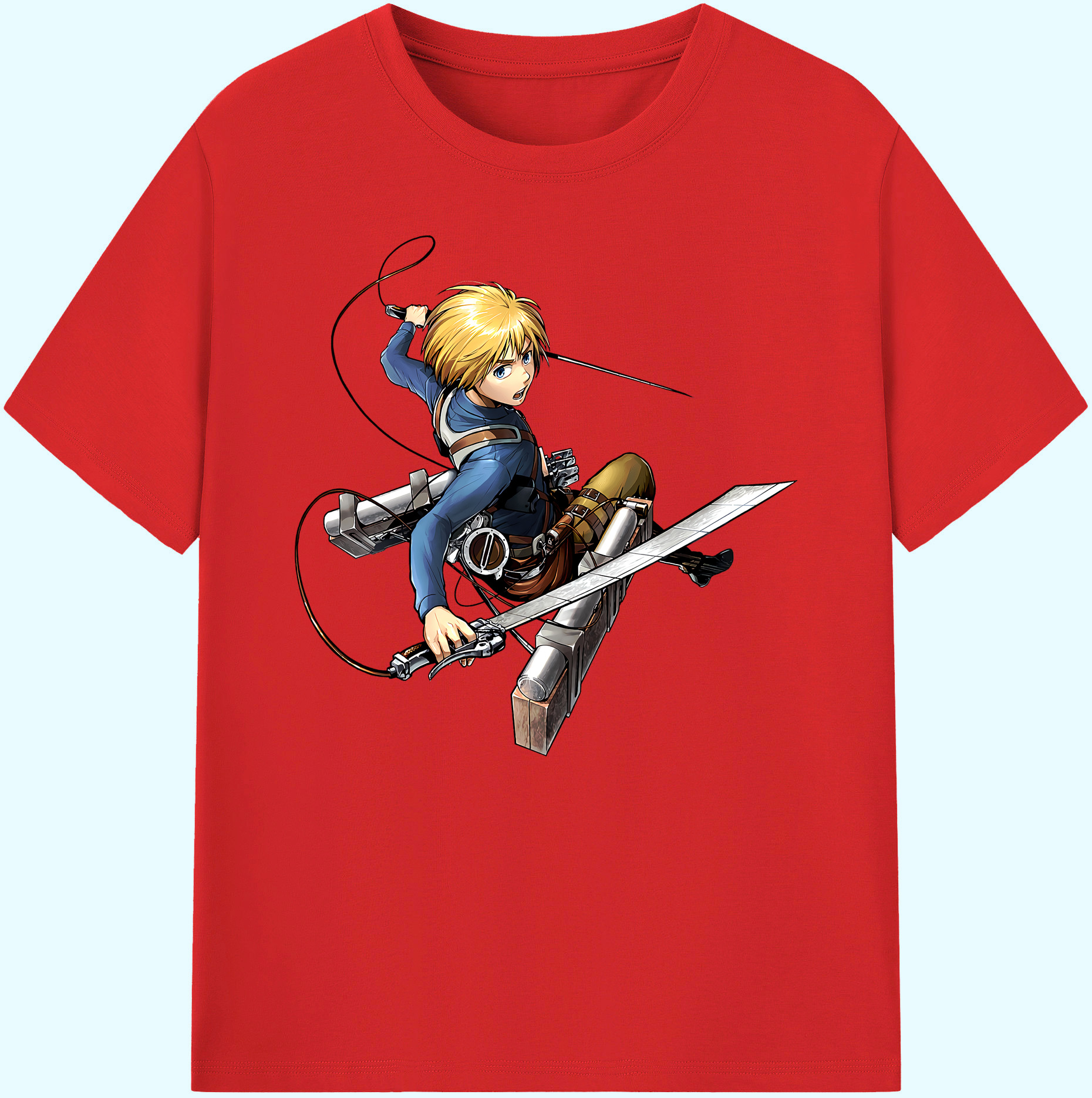 （画像用） 進撃の巨人 アルミン·アルレルト Attack on Titan Armin Arlert 綿100％ メンズ半袖Tシャツ｜肌触りやわらか＆通気性