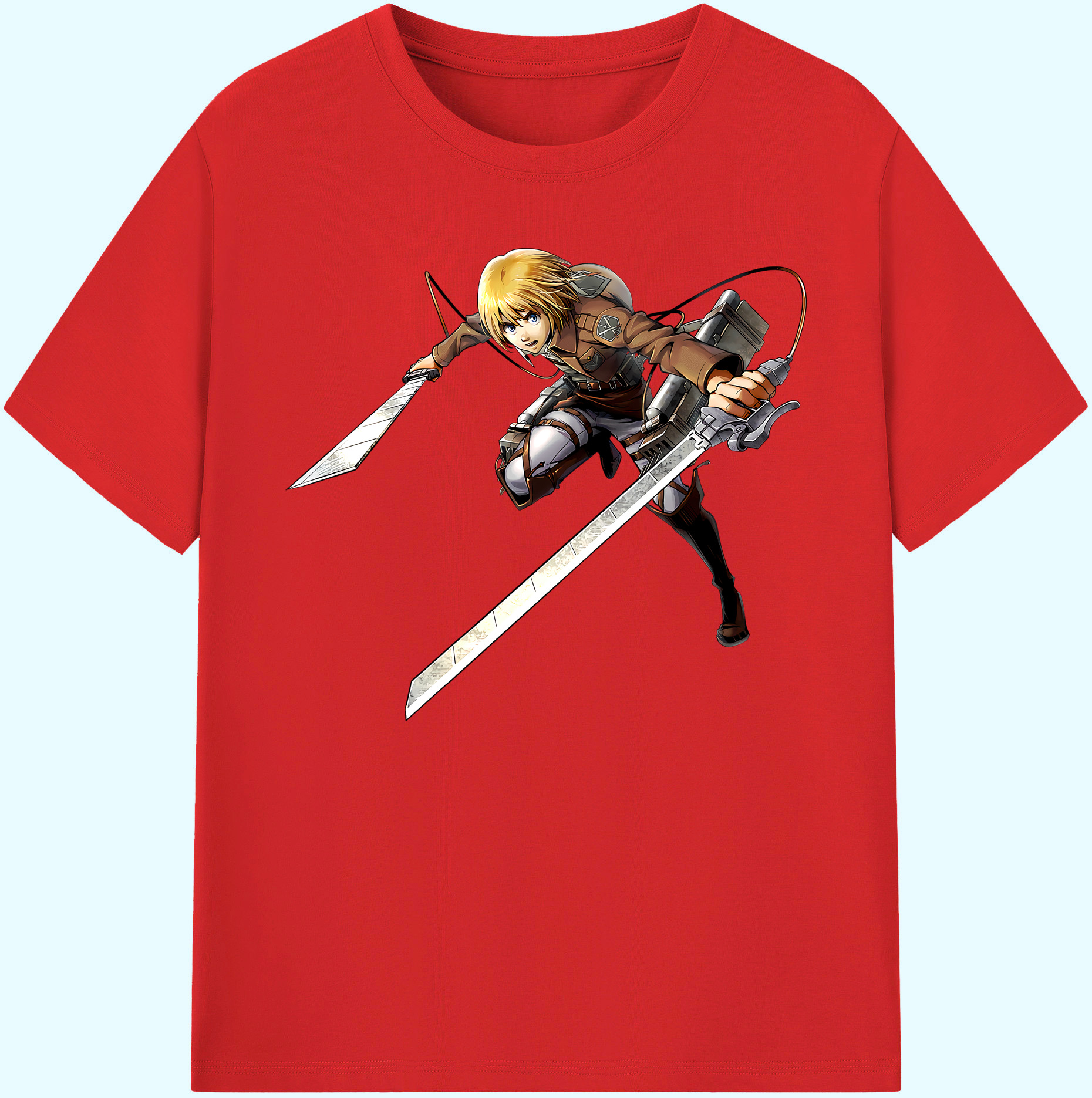 （画像用） 進撃の巨人 アルミン·アルレルト Attack on Titan Armin Arlert 綿100％ メンズ半袖Tシャツ｜肌触りやわらか＆通気性