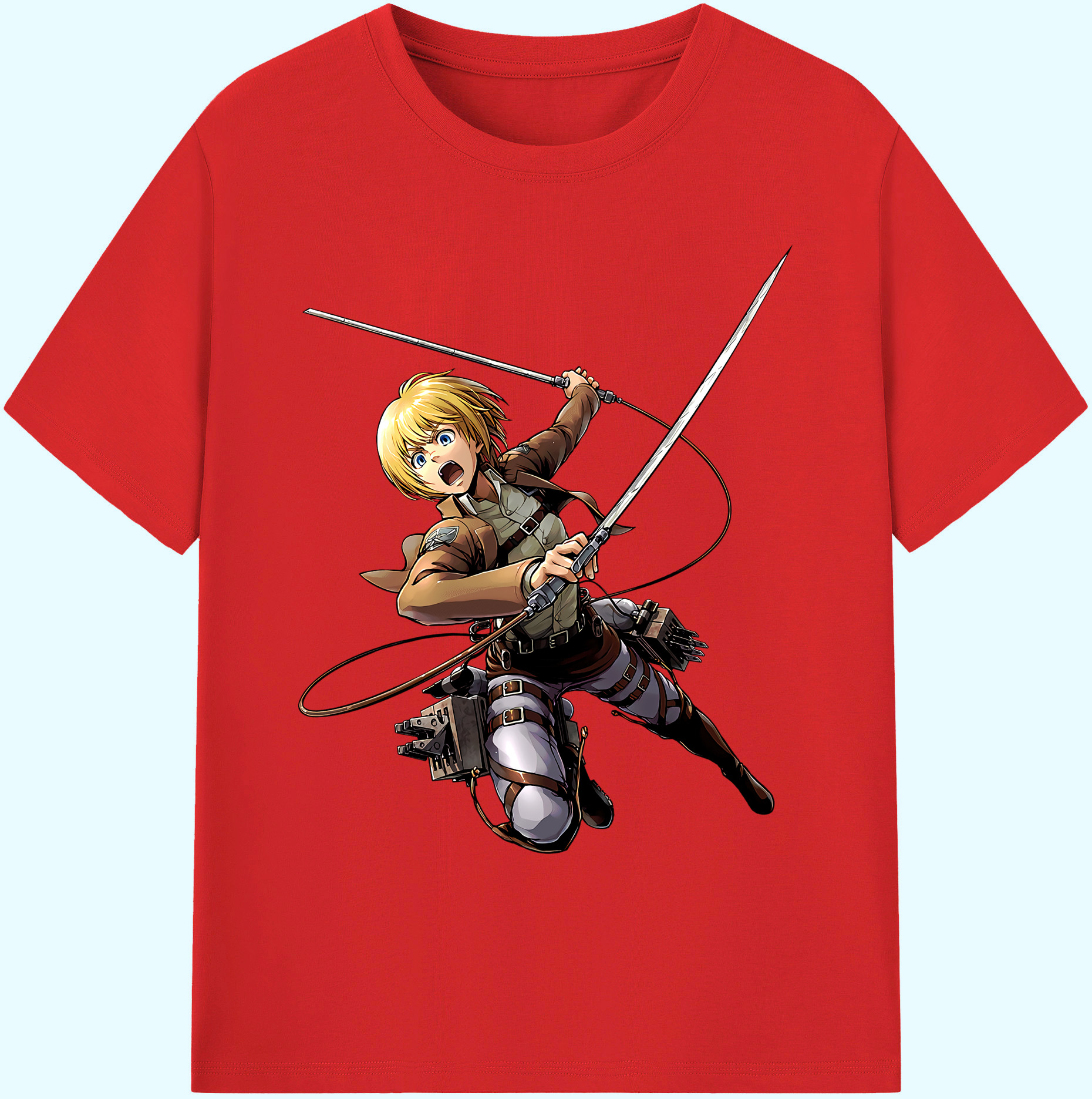 （画像用） 進撃の巨人 アルミン·アルレルト Attack on Titan Armin Arlert 綿100％ メンズ半袖Tシャツ｜肌触りやわらか＆通気性