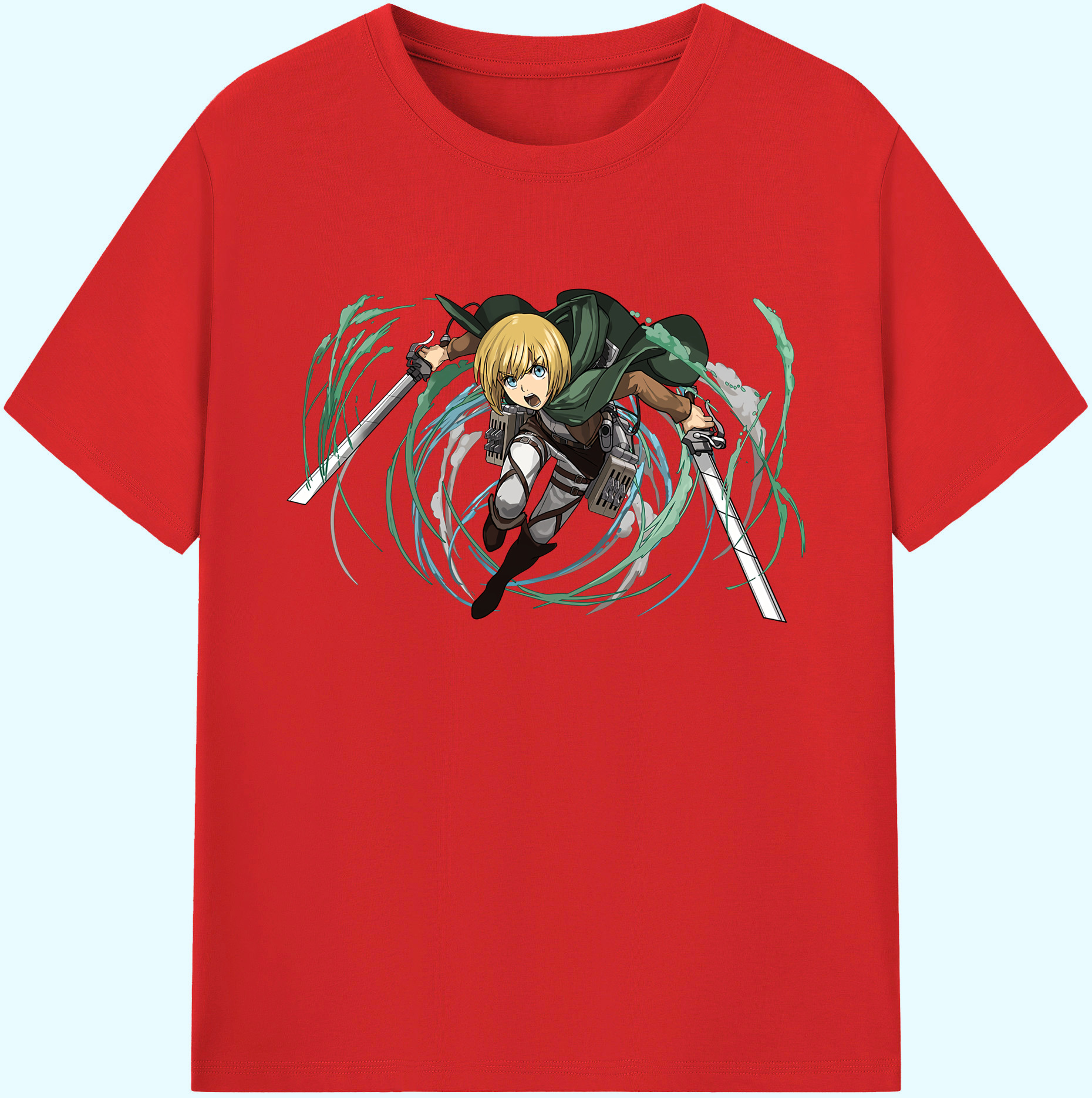 （画像用） 進撃の巨人 アルミン·アルレルト Attack on Titan Armin Arlert 綿100％ メンズ半袖Tシャツ｜肌触りやわらか＆通気性