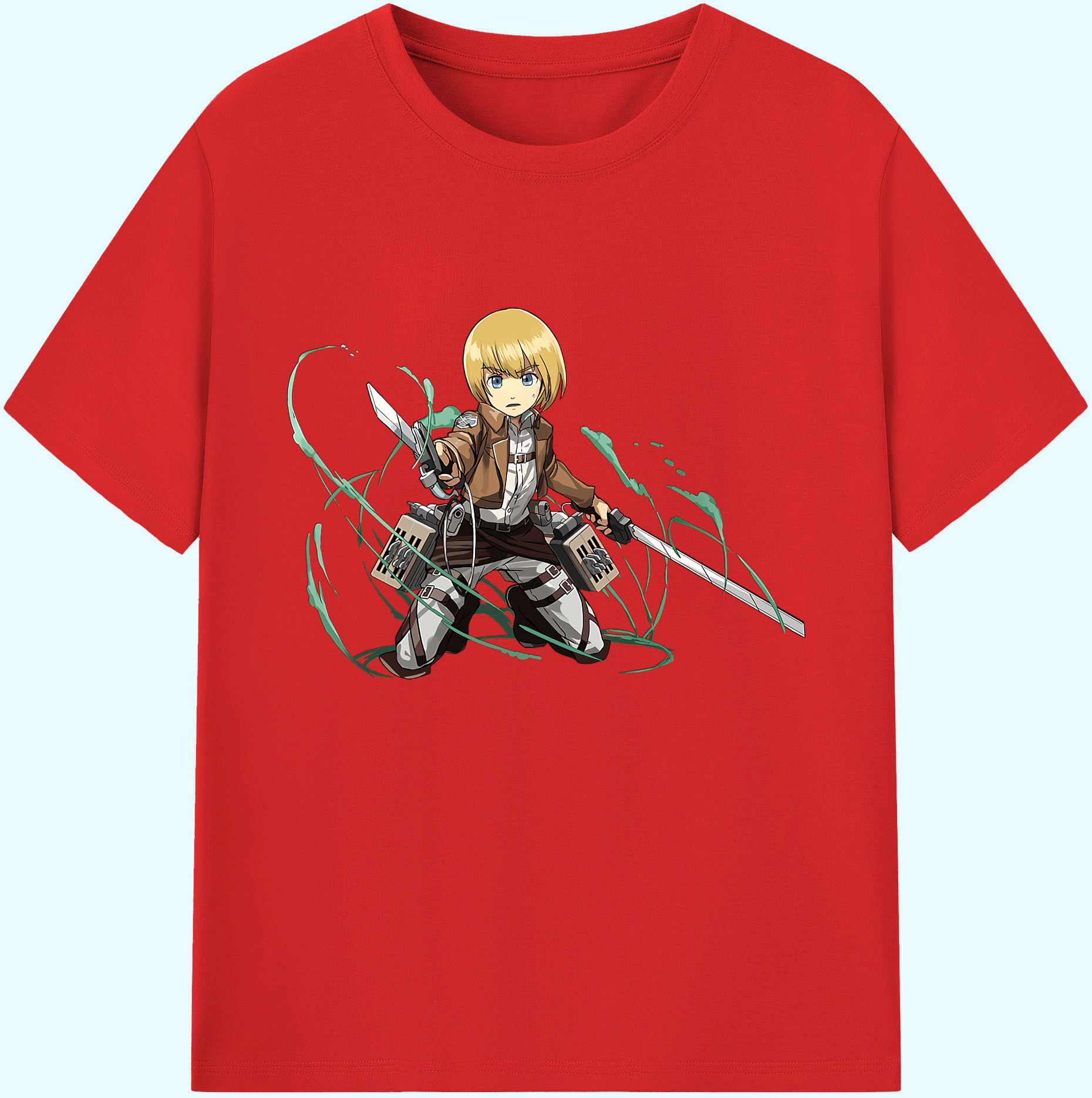 （画像用） 進撃の巨人 アルミン·アルレルト Attack on Titan Armin Arlert 綿100％ メンズ半袖Tシャツ｜肌触りやわらか＆通気性