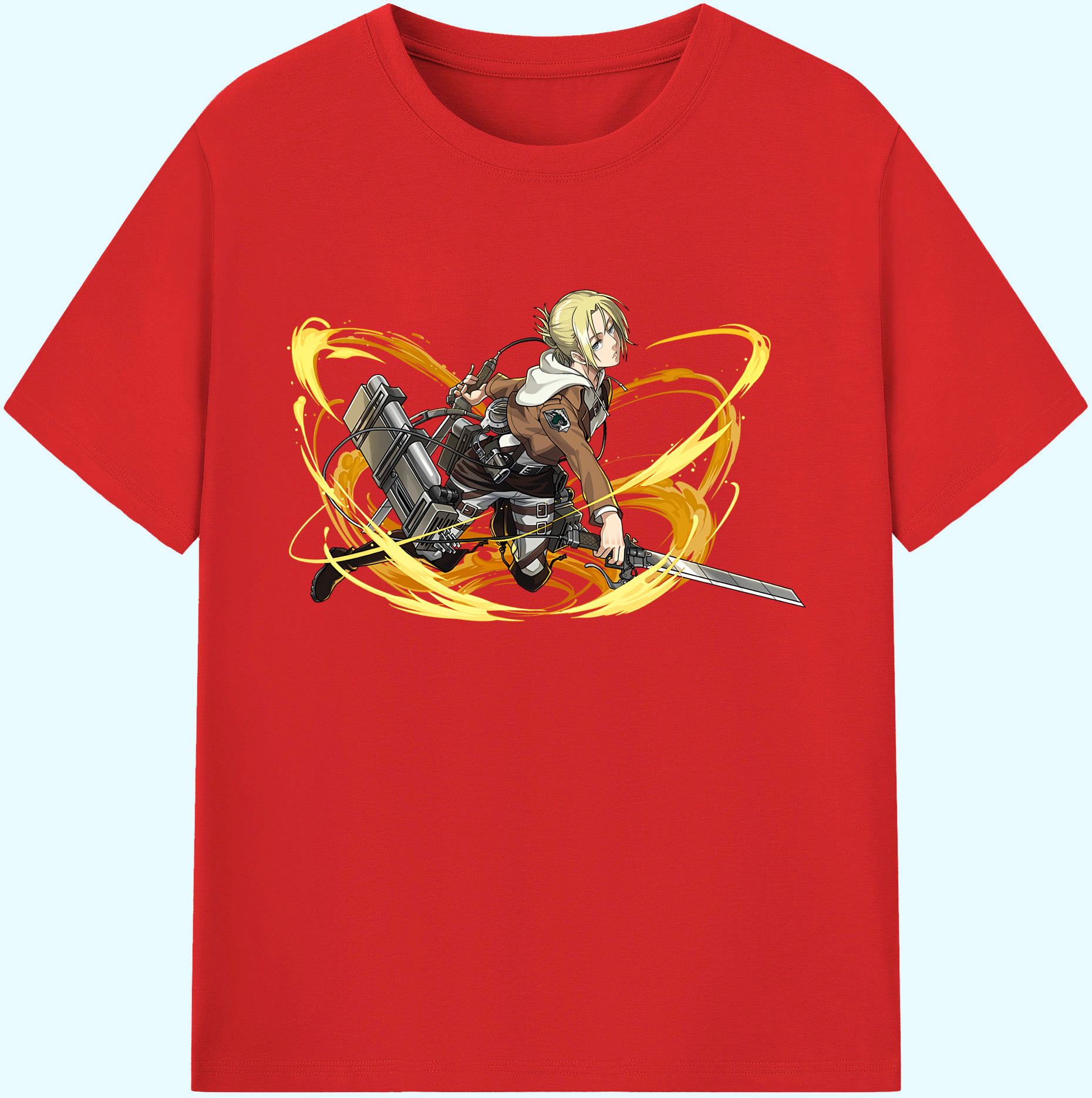 （画像用） 進撃の巨人 アニ・レオンハート Attack on Titan Annie Leonhart 綿100％ メンズ半袖Tシャツ｜肌触りやわらか＆通気性
