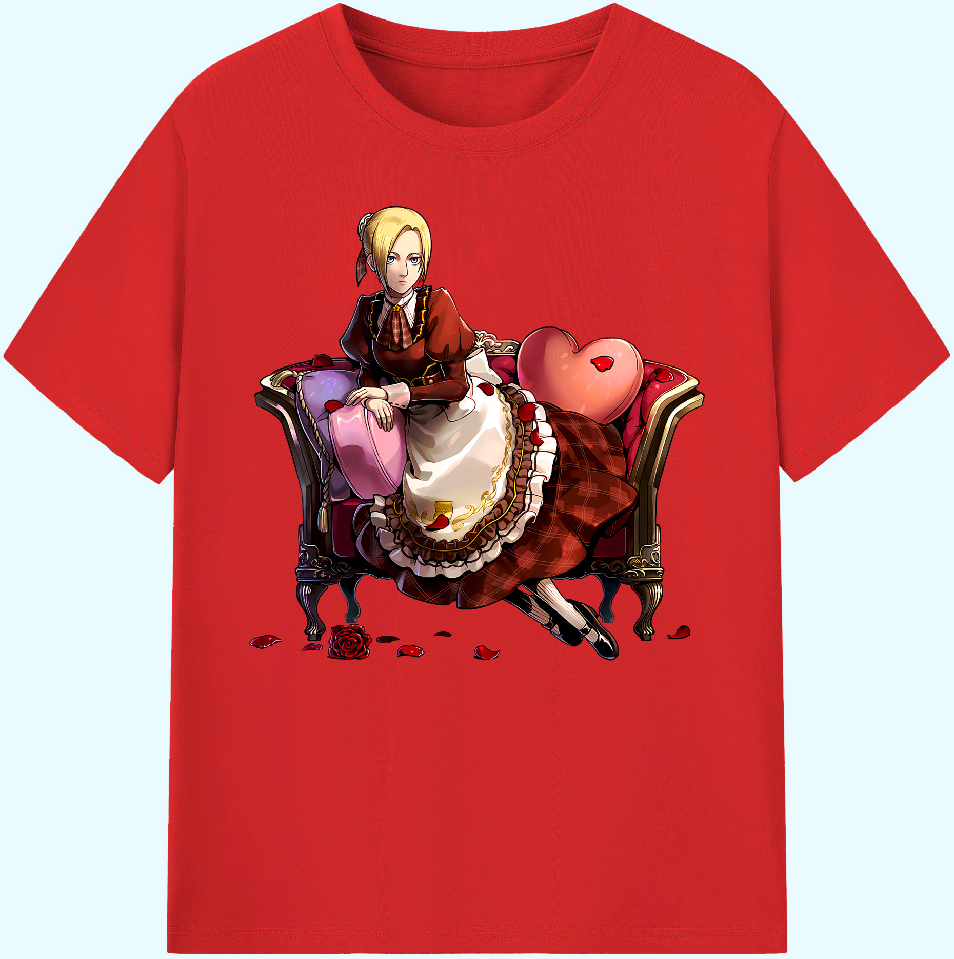 （画像用） 進撃の巨人 アニ・レオンハート Attack on Titan Annie Leonhart 綿100％ メンズ半袖Tシャツ｜肌触りやわらか＆通気性