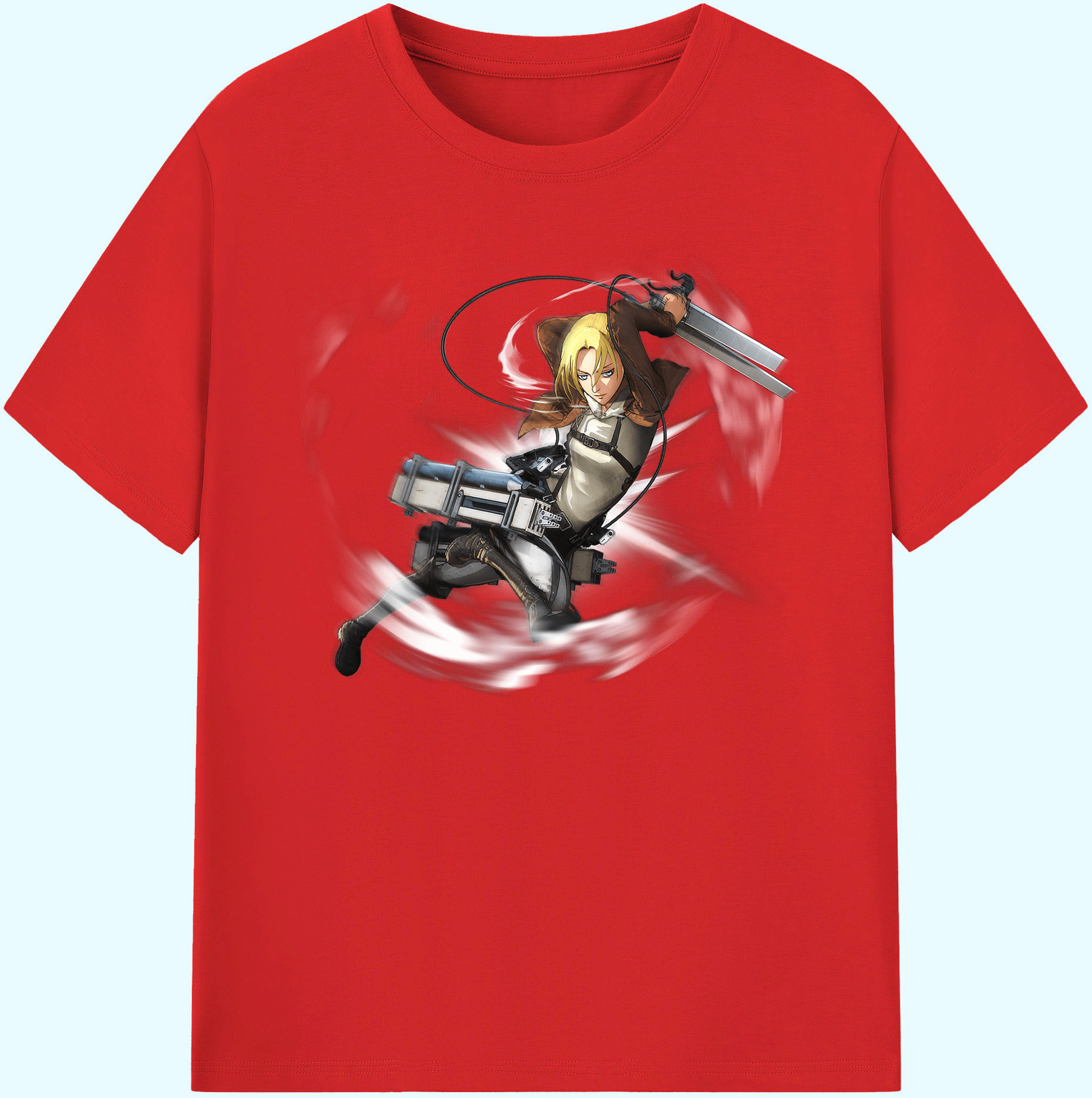 （画像用） 進撃の巨人 アニ・レオンハート Attack on Titan Annie Leonhart 綿100％ メンズ半袖Tシャツ｜肌触りやわらか＆通気性