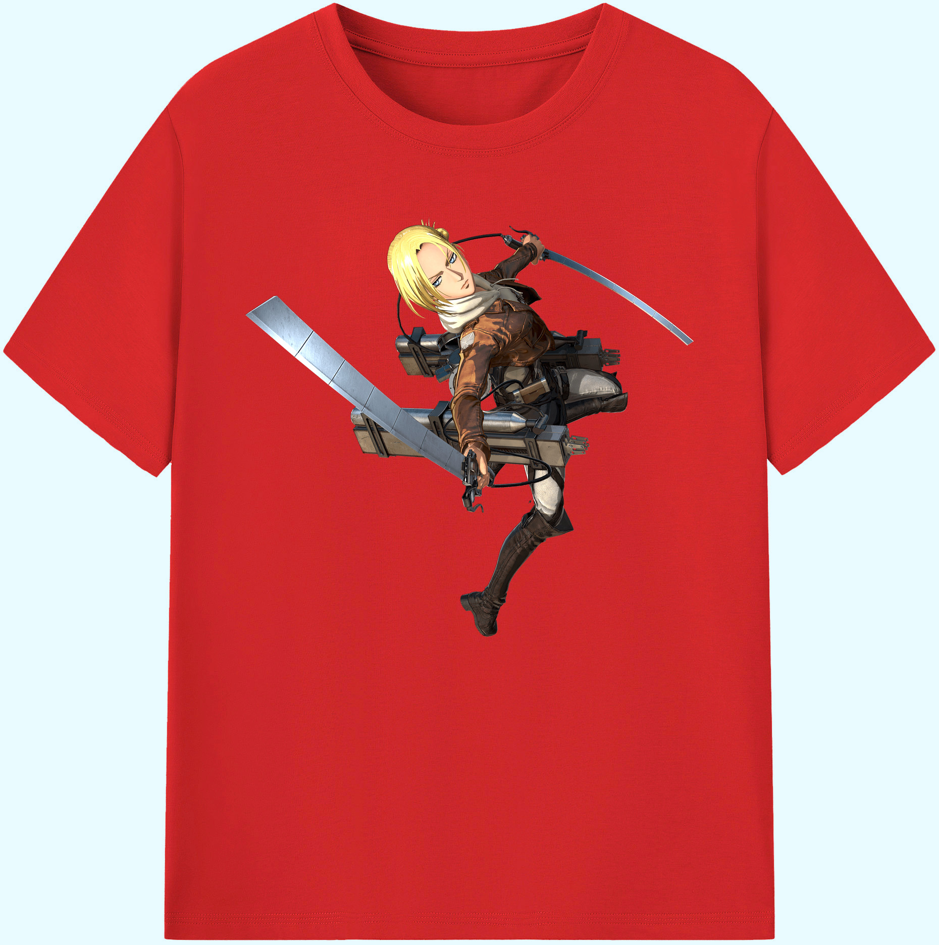 （画像用） 進撃の巨人 アニ・レオンハート Attack on Titan Annie Leonhart 綿100％ メンズ半袖Tシャツ｜肌触りやわらか＆通気性